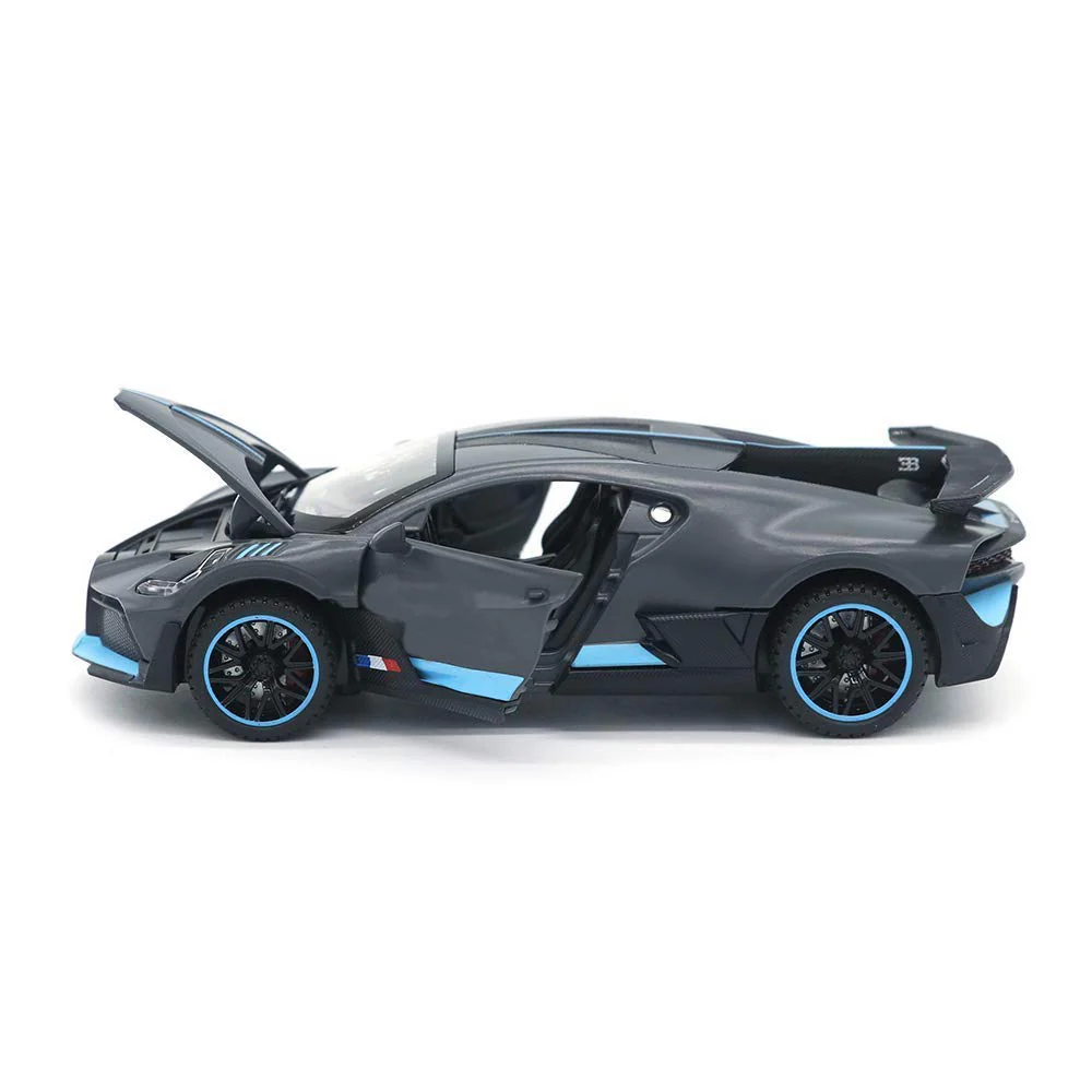 Premium Quality Die Cast Bugatti Simulation Pull Back Sports Toy Car (Black) - Image 5