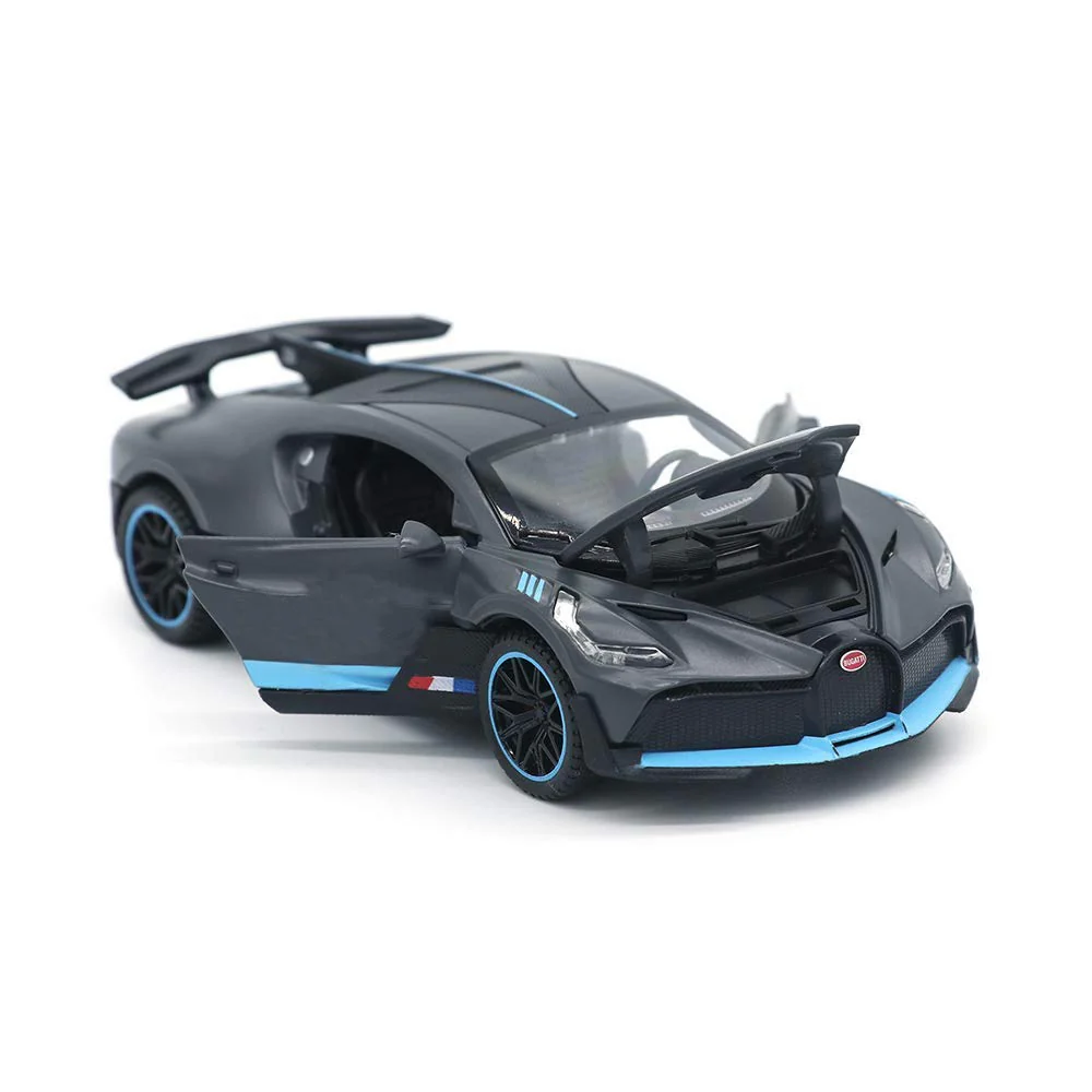 Premium Quality Die Cast Bugatti Simulation Pull Back Sports Toy Car (Black) - Image 6