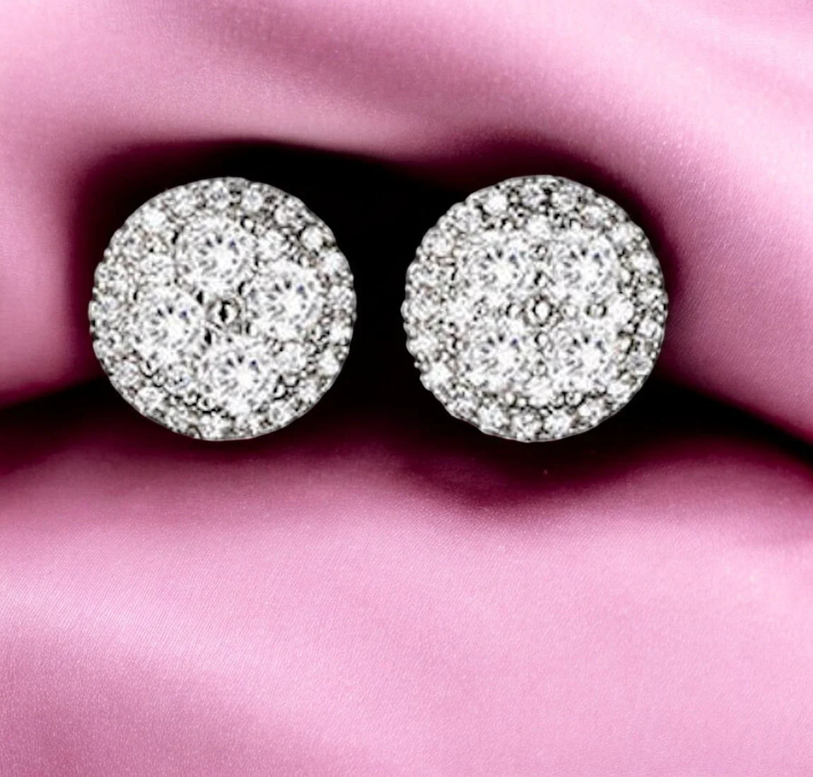 Premium Quality Silver Plated Round Micro Zircon Stone Stud Earring For Woman And Girls - Image 5