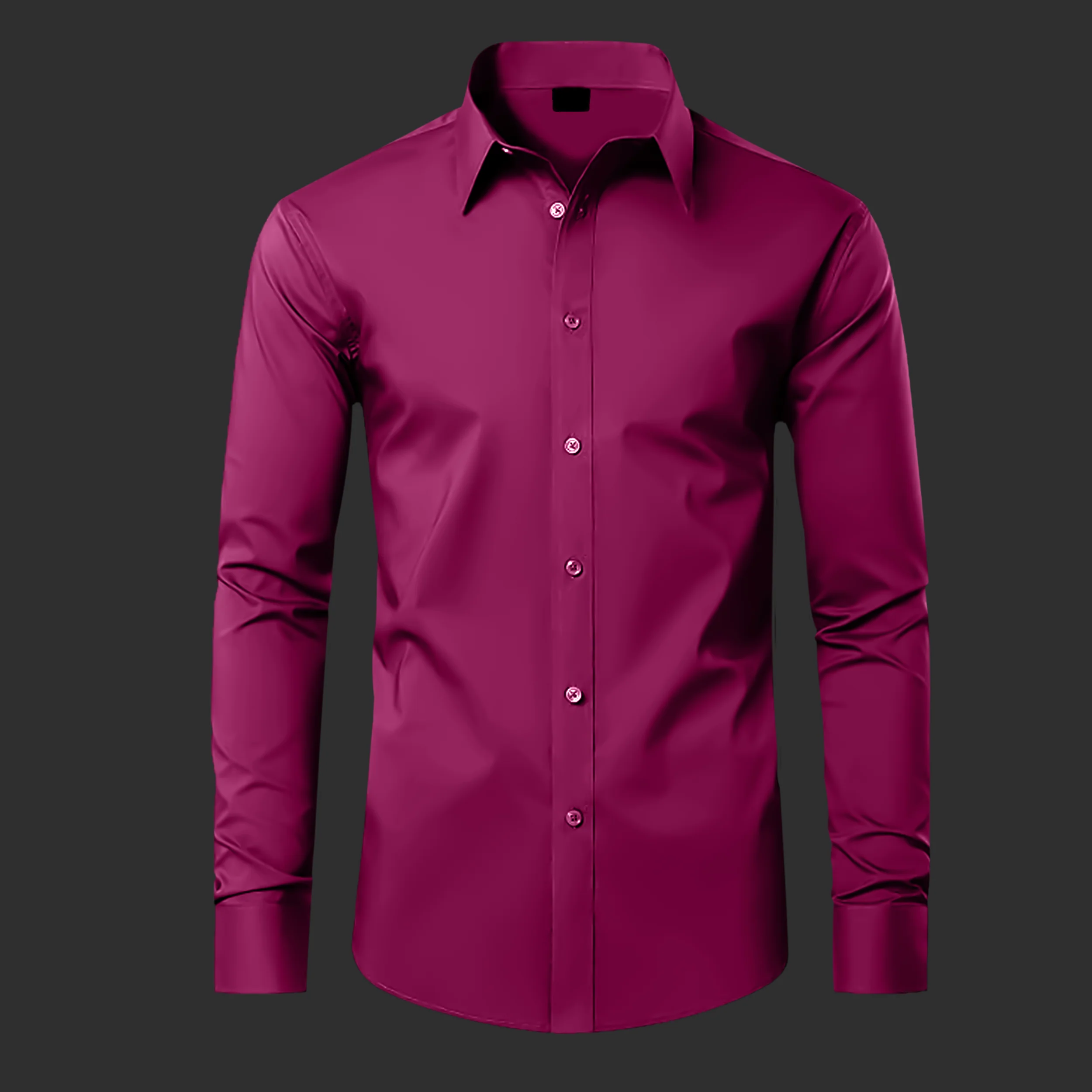Premium Satin Solid Shirt for Man (Maroon) - Image 2