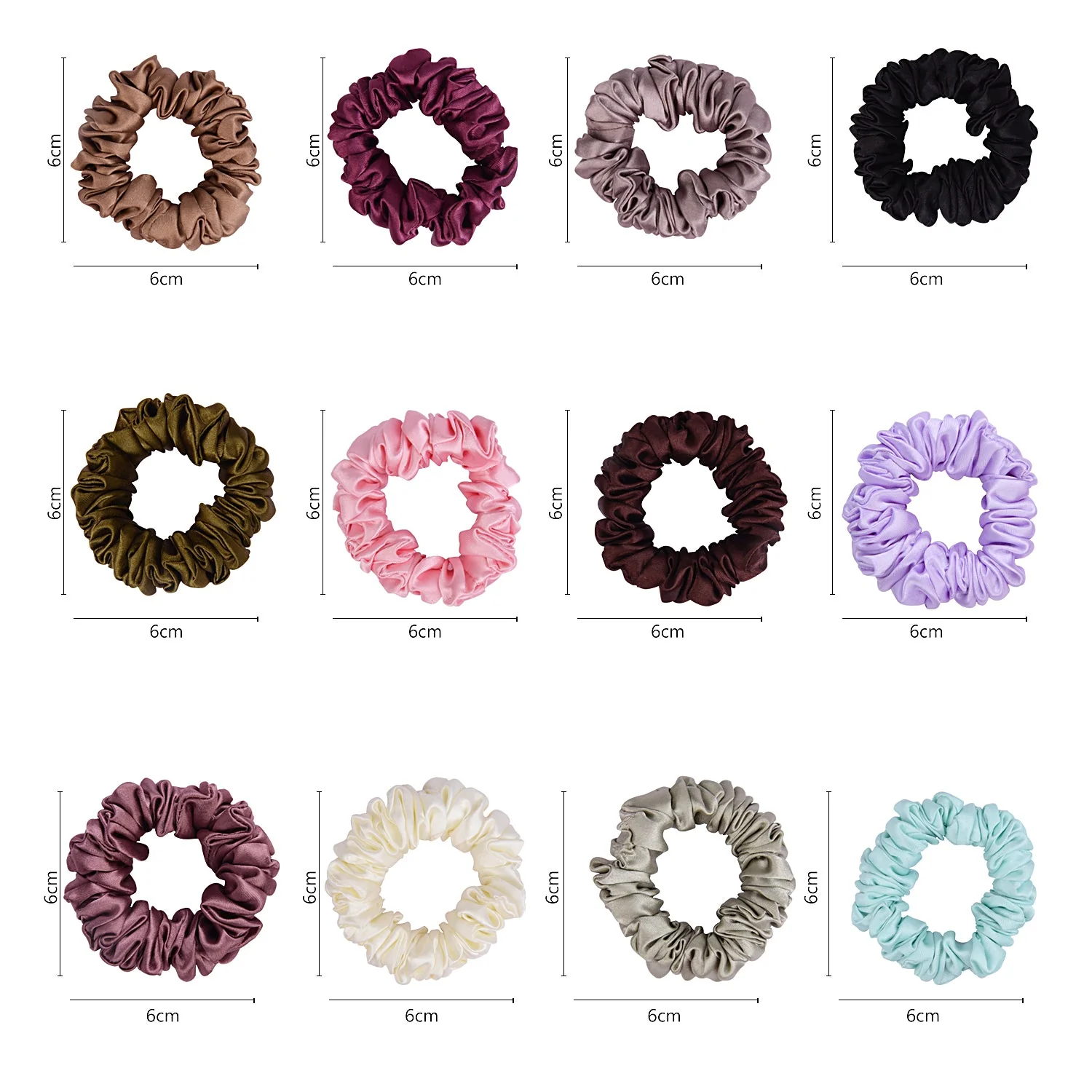 Premium Silk Satin Scrunchies Pack of 12 for Hair Protection - Image 3