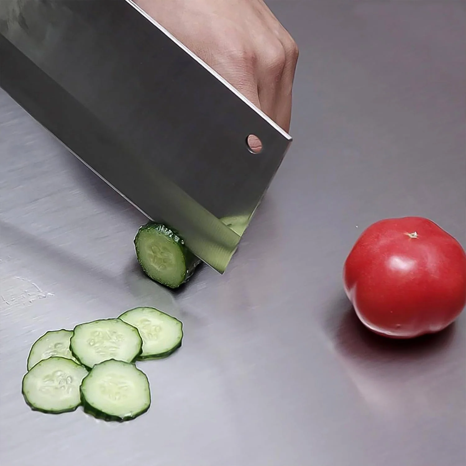 Premium Stainless Steel Anti-Bacterial Chopping Board for Kitchen (1 Pc) - Image 3