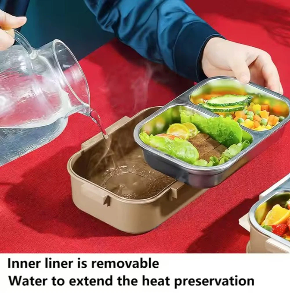 Premium Stainless Steel Double Layer Lunch Box – 700ml | Leakproof, Microwave-Safe, Stylish - Image 3