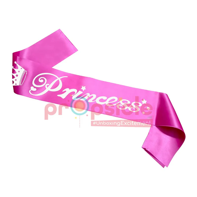 Princess Printed Sash (Pink) (Pack of 1) - Image 4
