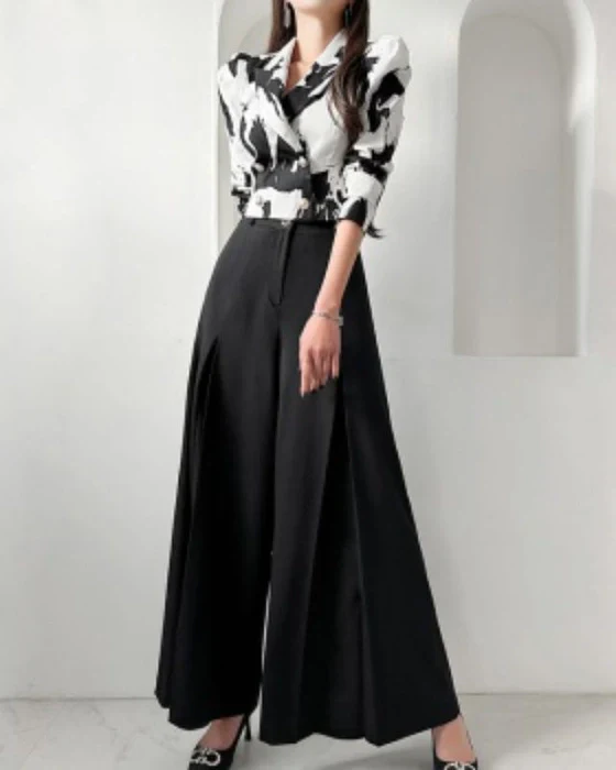 Printed Blouse  Pant Suit