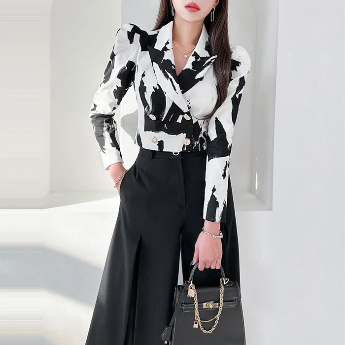 Printed Blouse  Pant Suit - Image 4