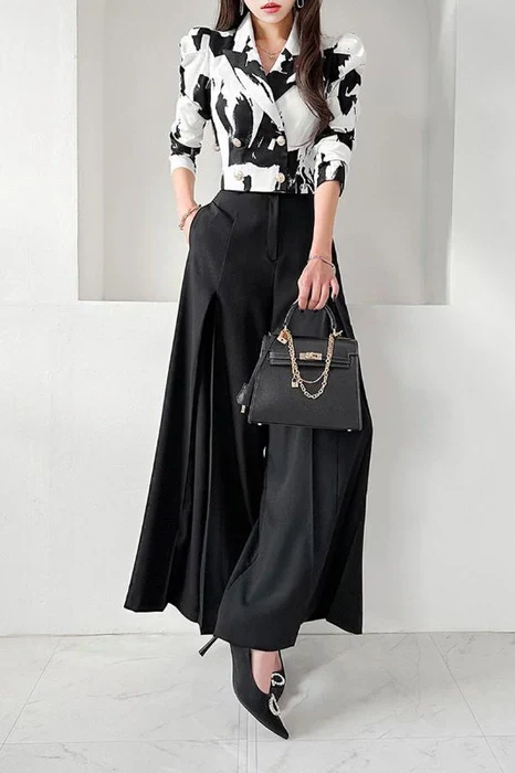 Printed Blouse  Pant Suit - Image 5