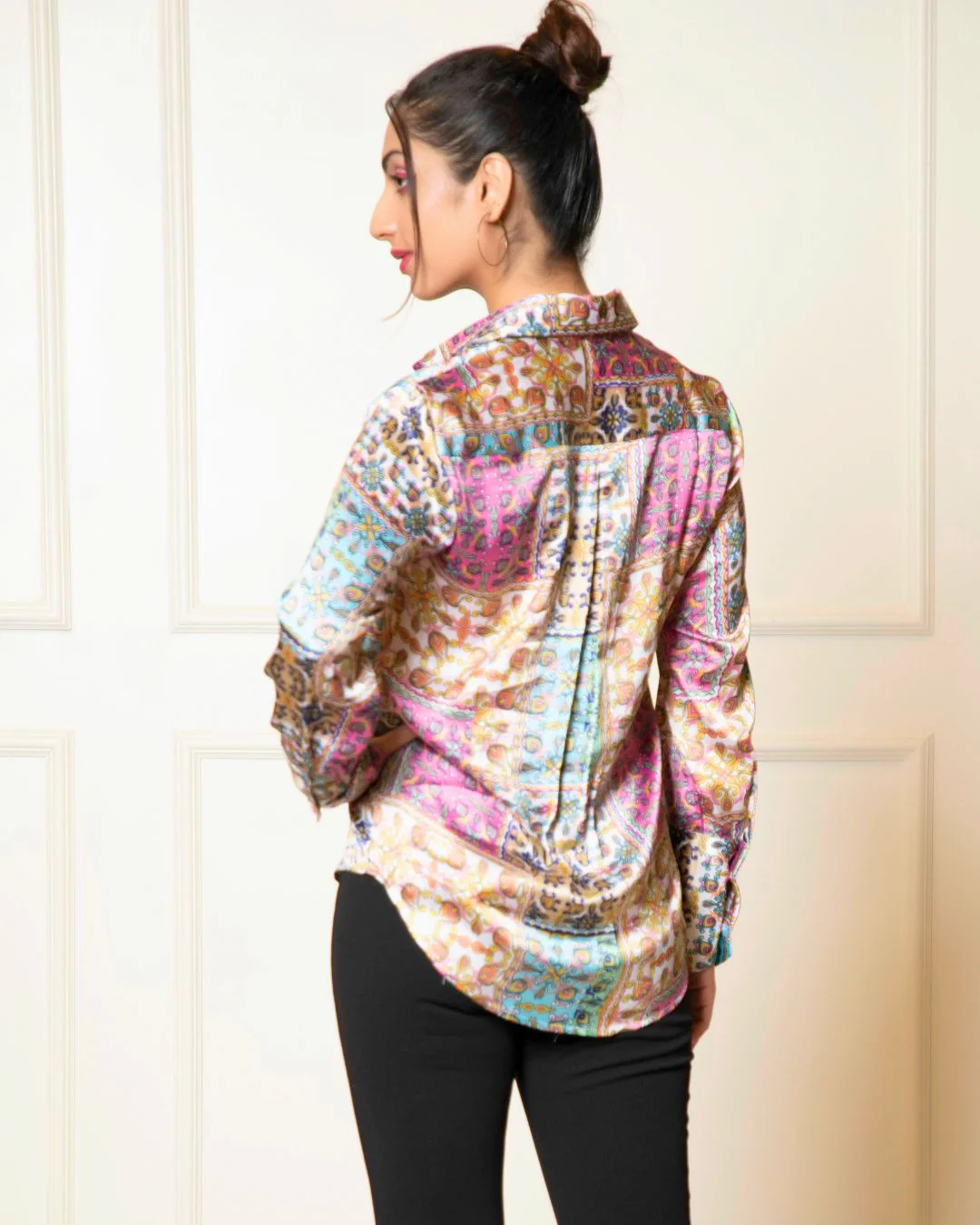 Printed Long Sleeves Cuffed Cotton Shirt - Image 25