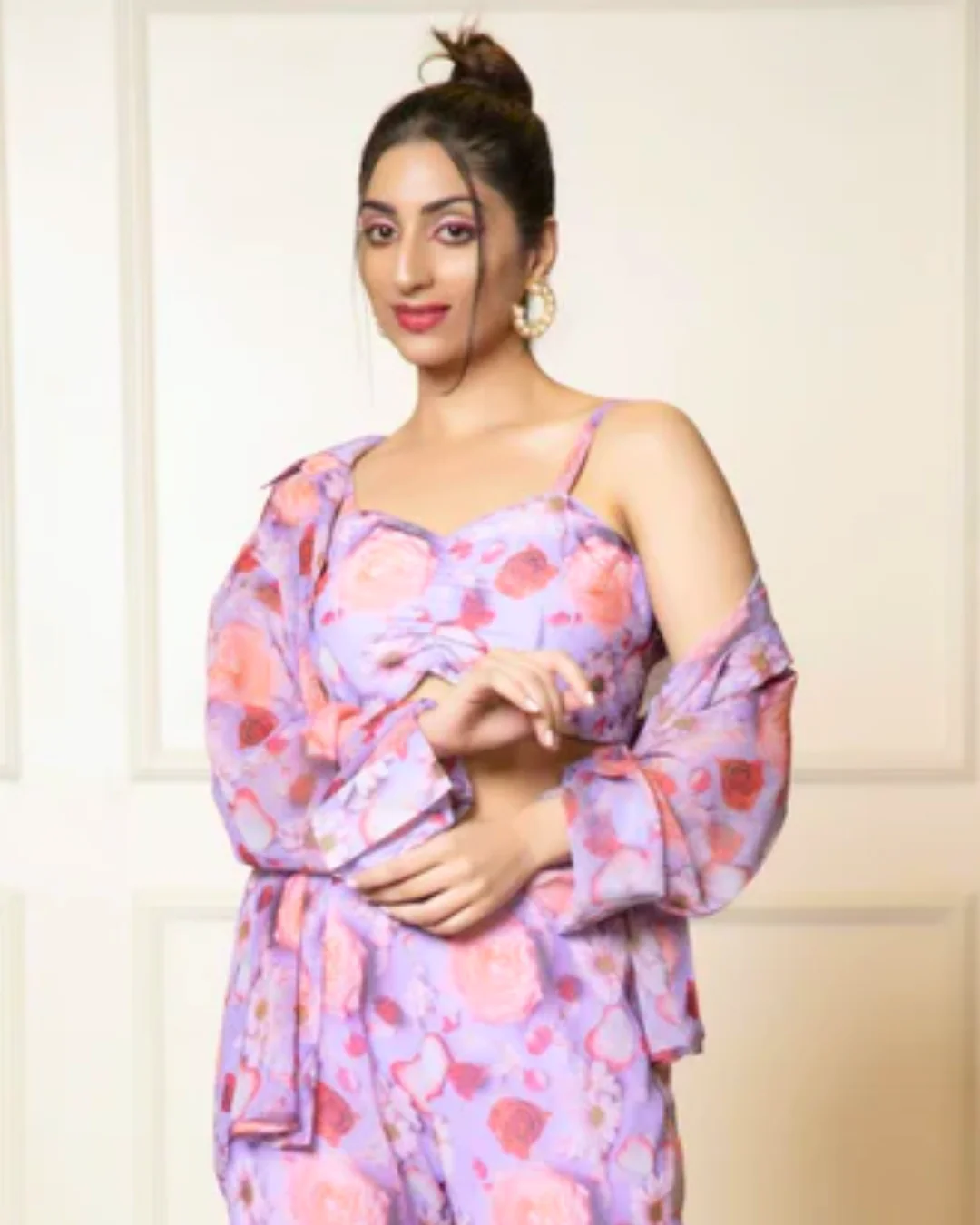 Printed Long Sleeves Georgette Shirt - Image 10