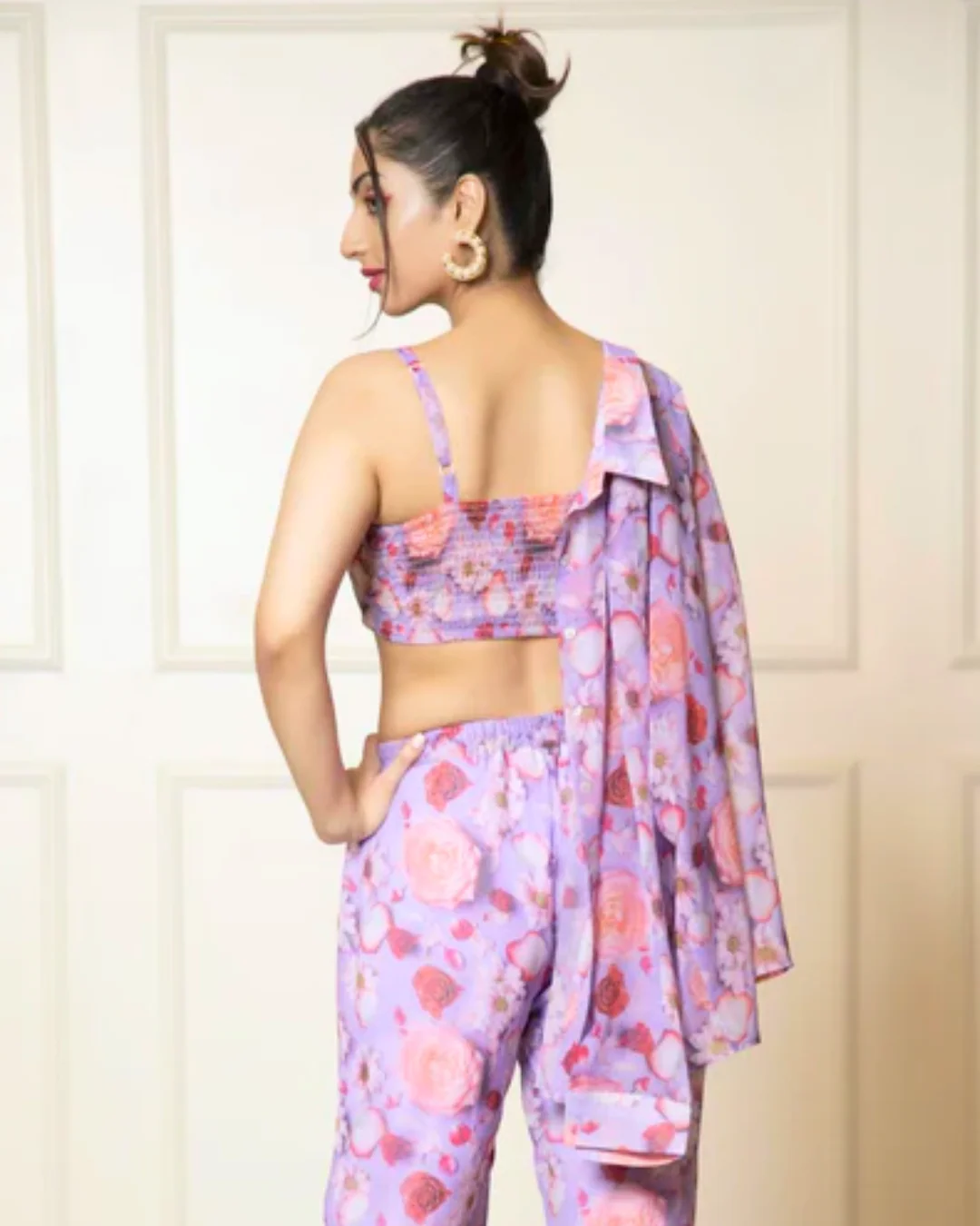 Printed Long Sleeves Georgette Shirt - Image 14
