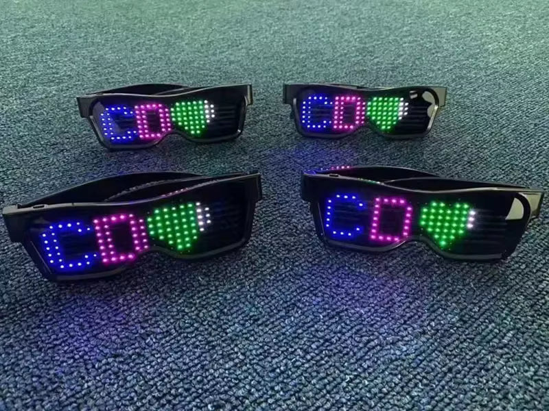 Programmable LED Pixel Glasses Bluetooth Customizable Multicolored Led Pixel Goggle 1 pc