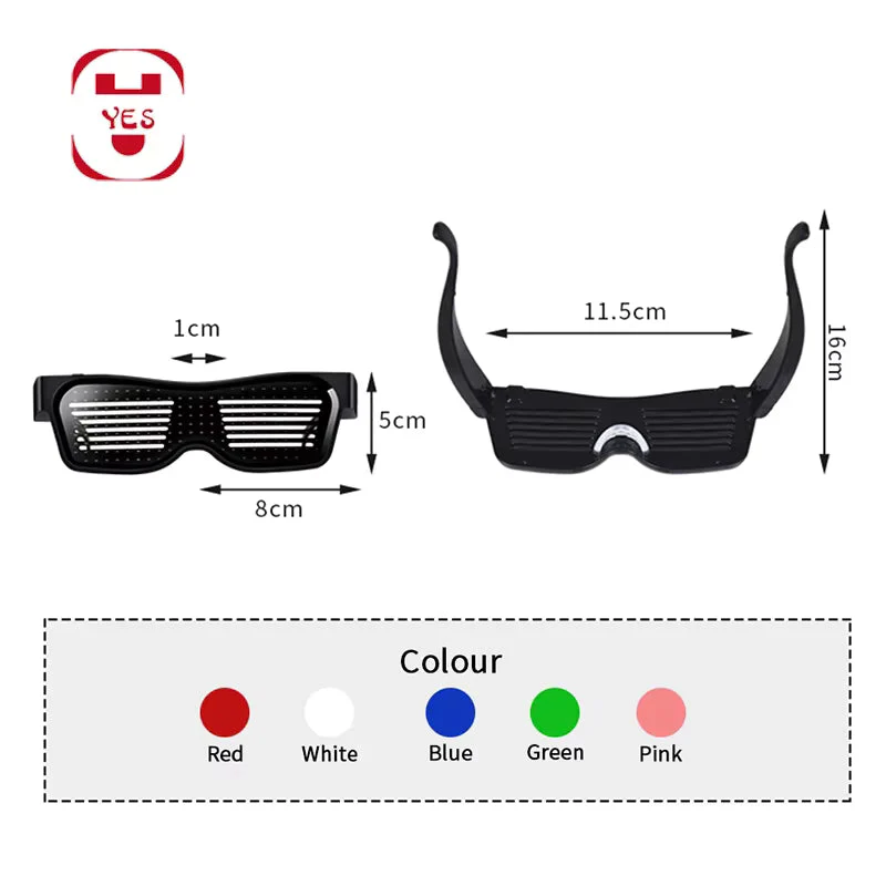 Programmable LED Pixel Glasses Bluetooth Customizable Multicolored Led Pixel Goggle 1 pc - Image 4