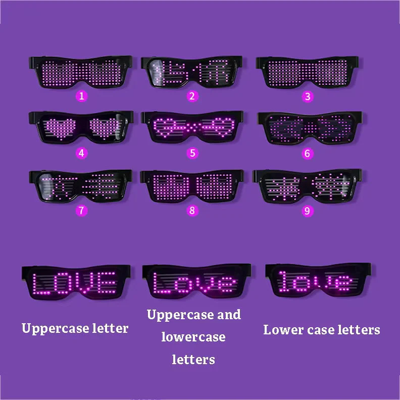 Programmable LED Pixel Glasses Bluetooth Customizable Multicolored Led Pixel Goggle 1 pc - Image 6