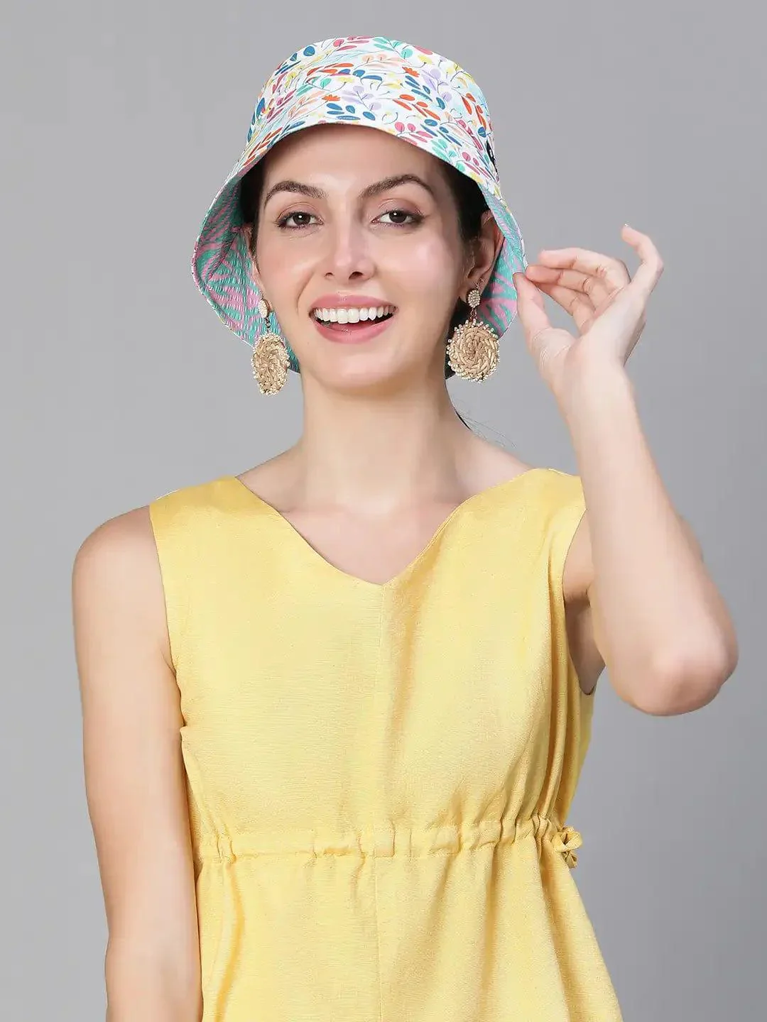 Prompted Floral Print Reversible Women Bucket Hat For Fun - Image 7