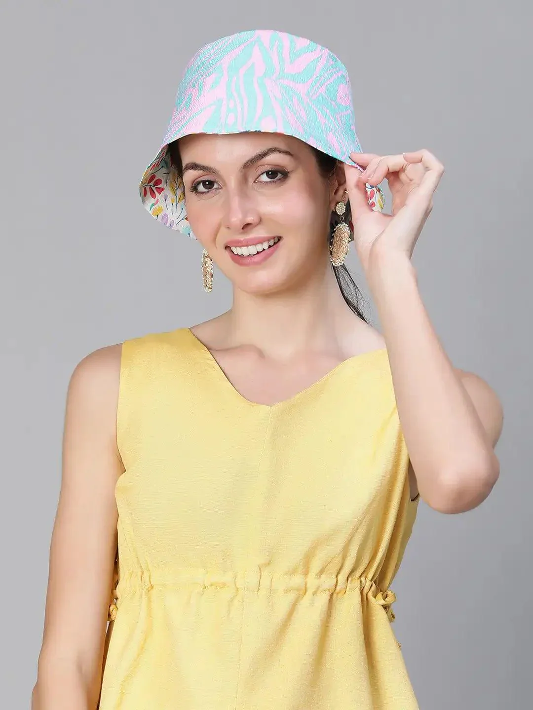 Prompted Floral Print Reversible Women Bucket Hat For Fun - Image 8