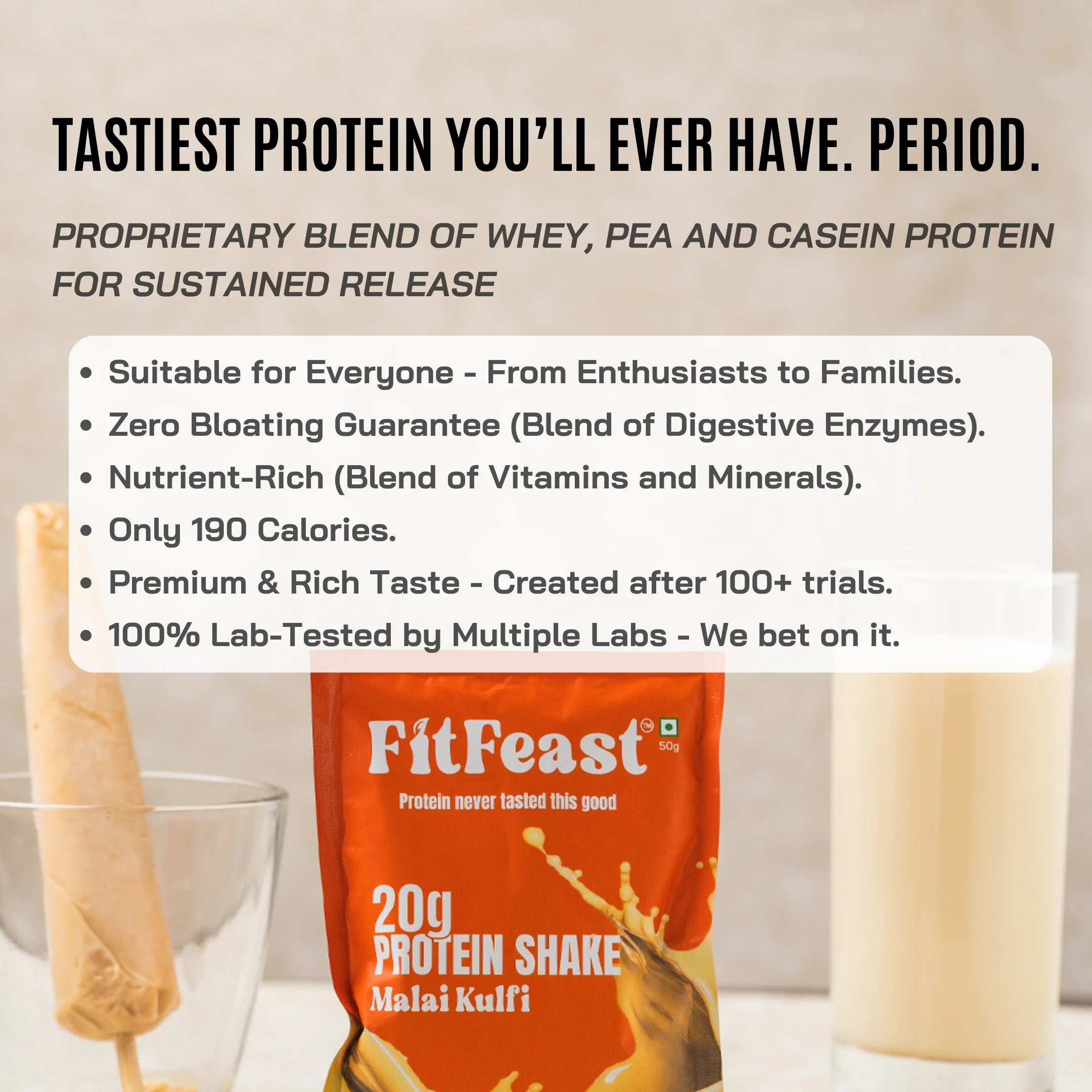Protein Sachet : 2 Malai Kulfi, 1 Chocolate (50g Each) - Image 8