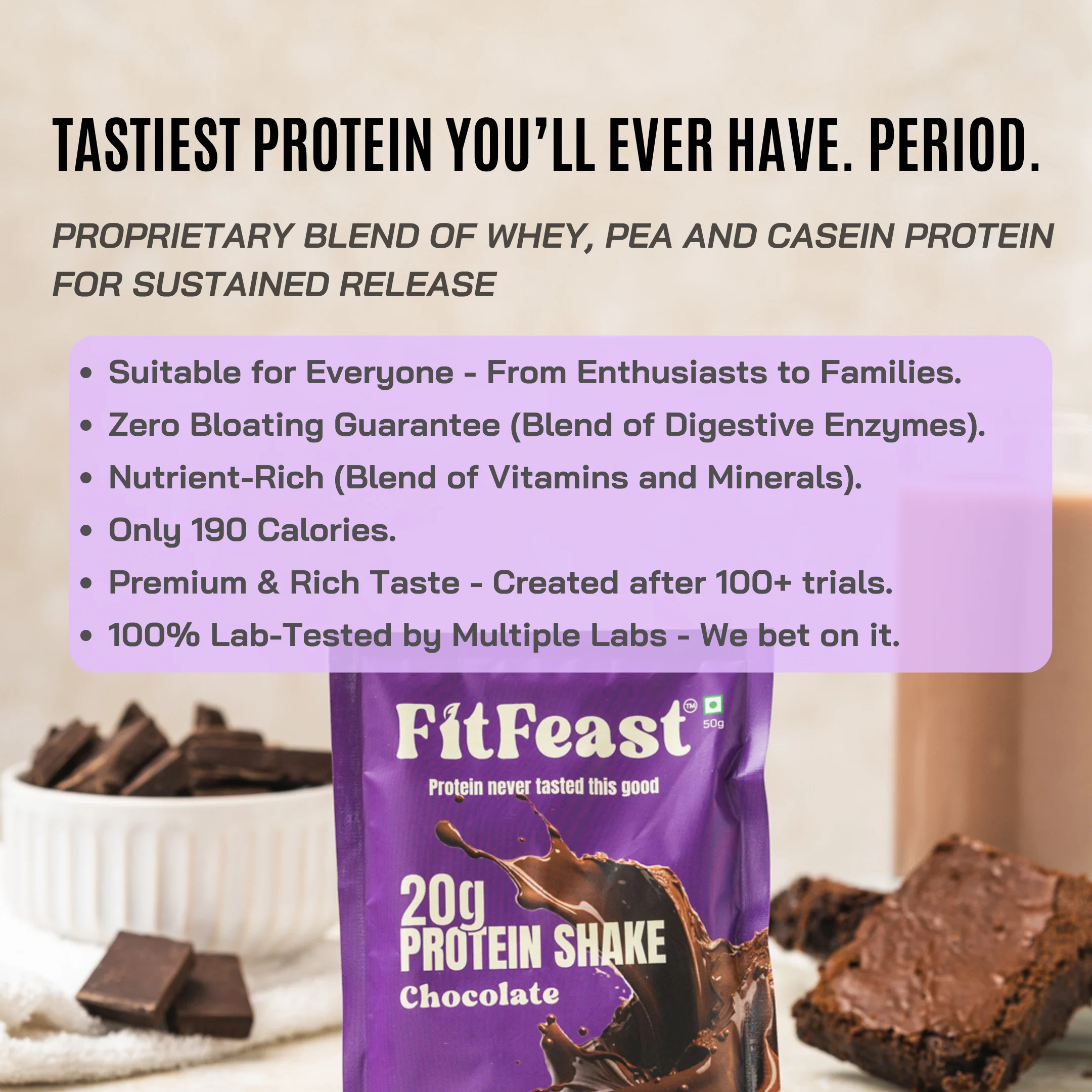Protein Sachet - Chocolate (Pack of 3) (Each 50g) - Image 6