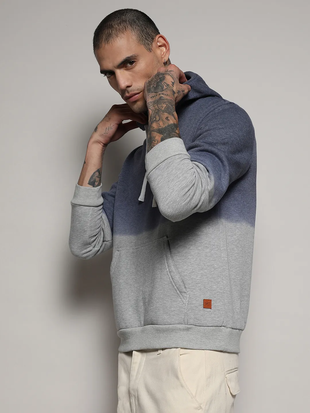 Pullover Ombre Sweatshirt With Ribbed Hem - Image 3