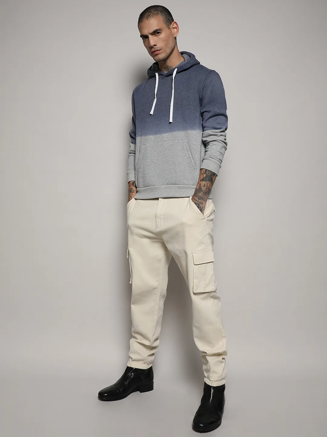 Pullover Ombre Sweatshirt With Ribbed Hem - Image 5
