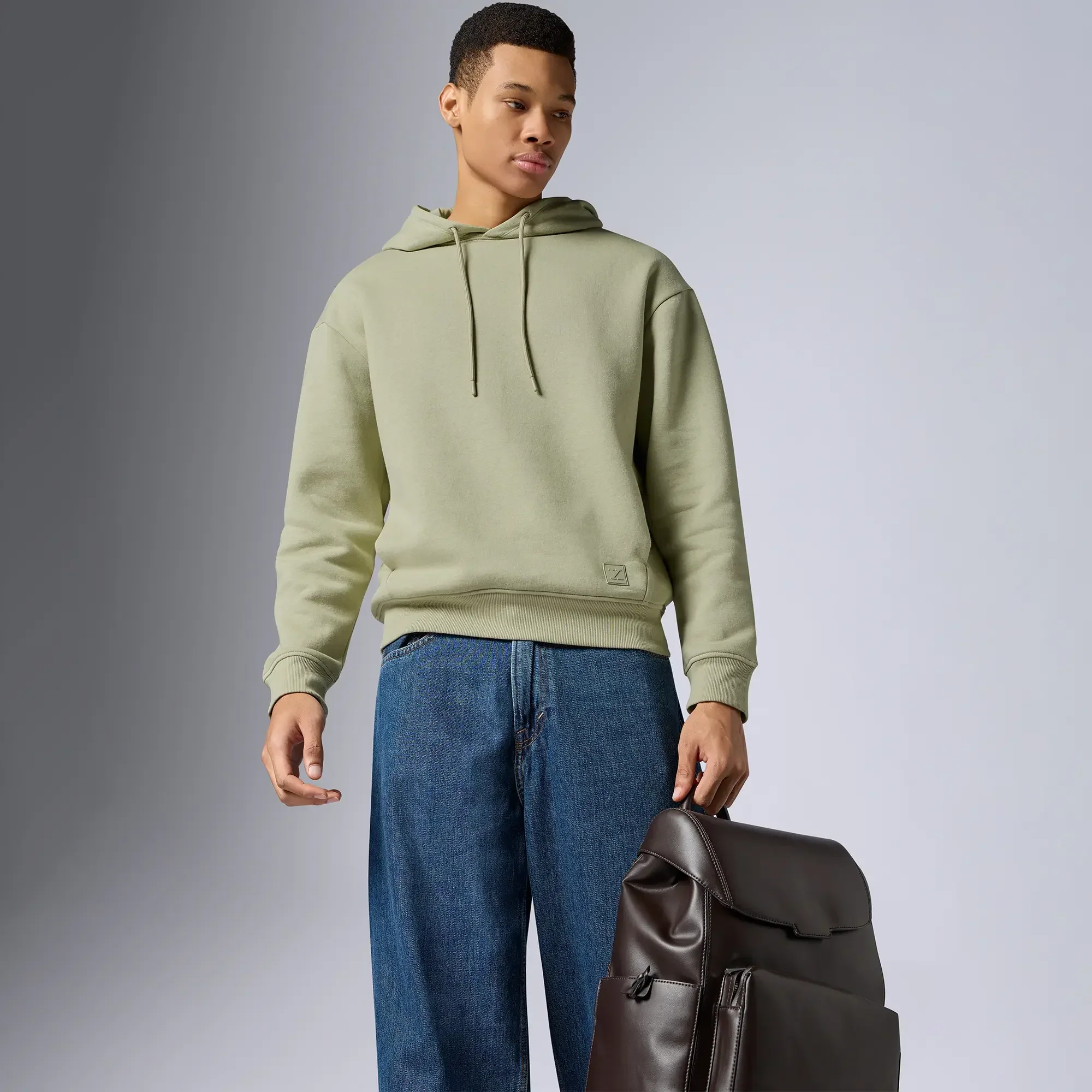Pulse French Terry Cotton Blend Hoodies Cascade Grey - Image 3