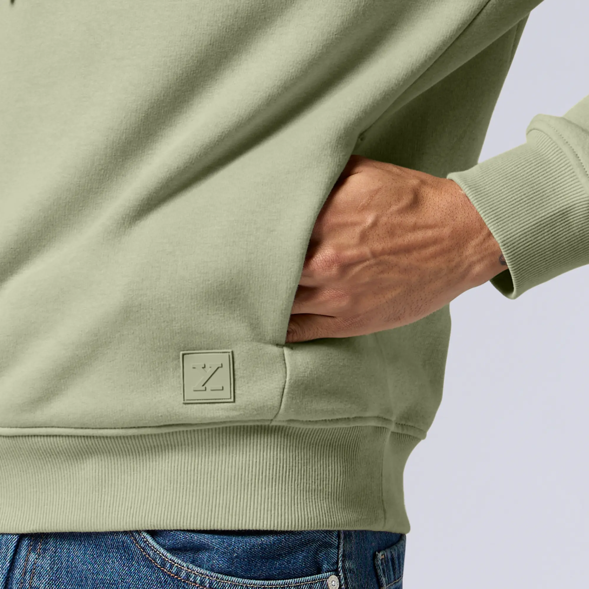Pulse French Terry Cotton Blend Hoodies Cascade Grey - Image 6