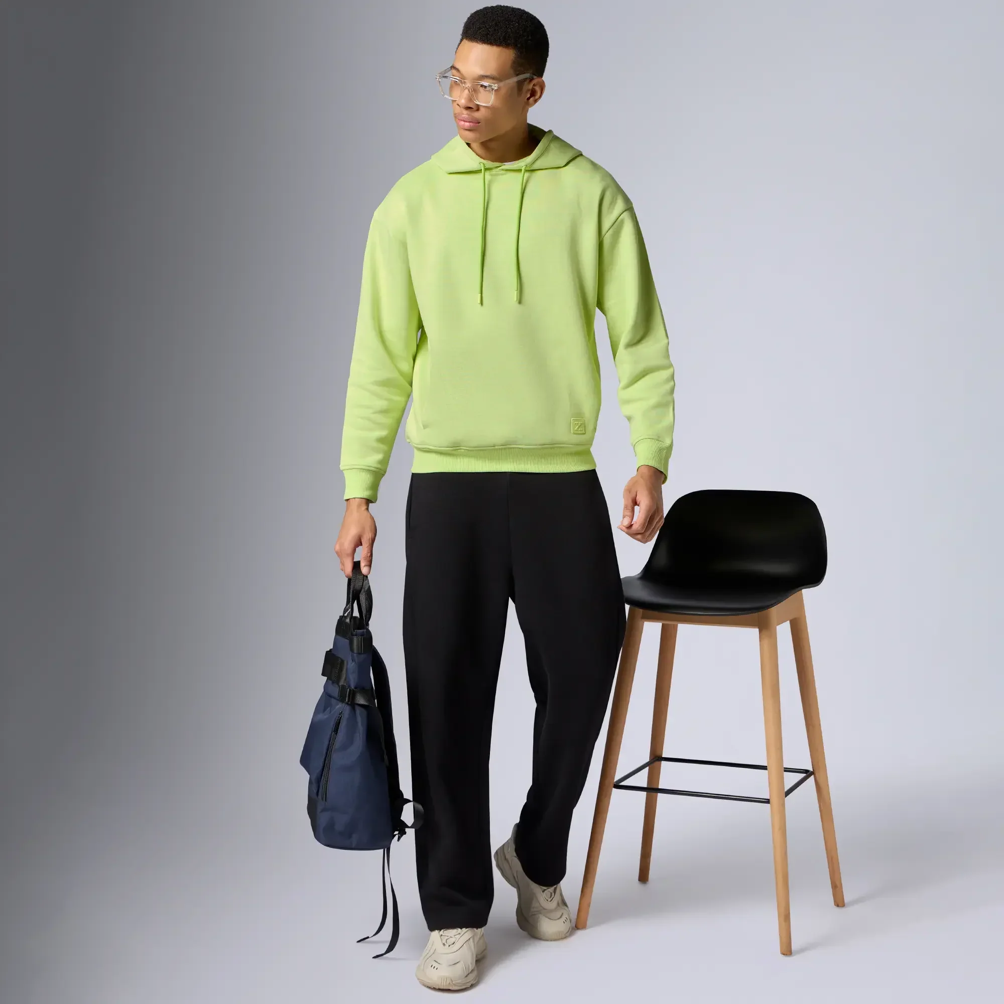 Pulse French Terry Cotton Blend Hoodies Lime Green - Image 3