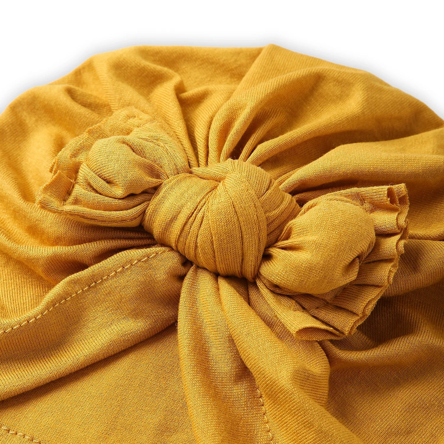 Pure Cotton Mustard Bow Knot Baby Turban – Cozy & Stylish - Image 6