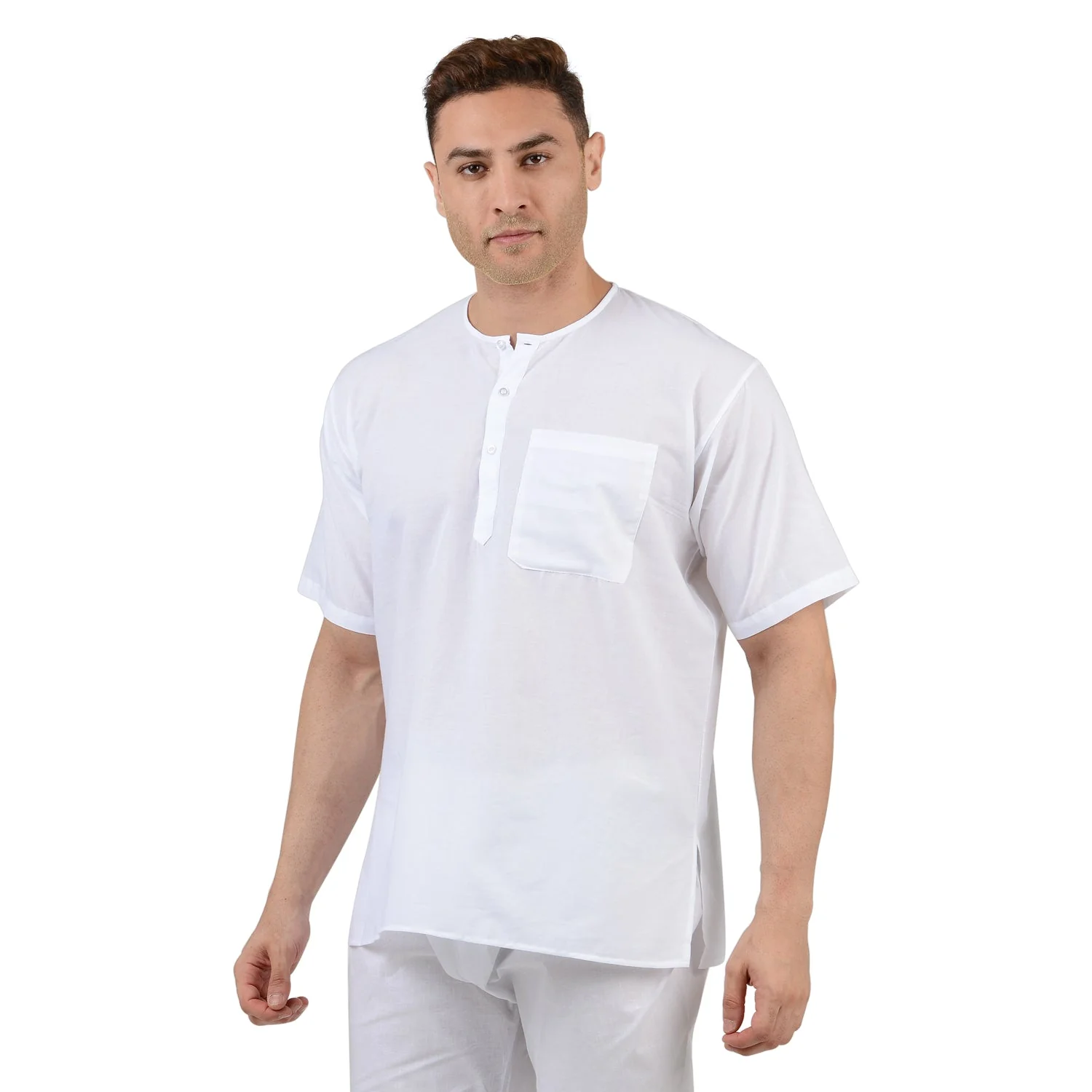 Pure Cotton Short Kurta in White - Image 2