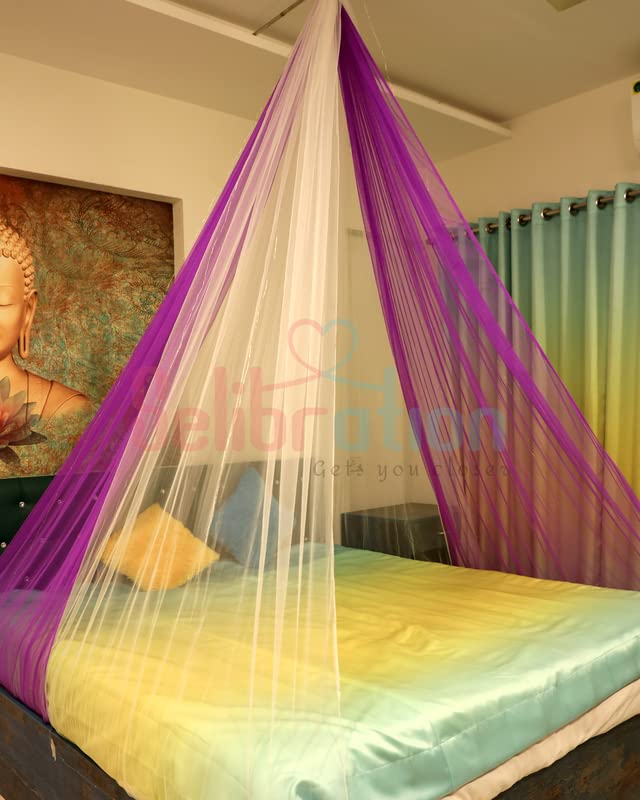 Purple And White Combination Decoration Net Cabana Tent Cloth  (With 10M Led Light) - Image 3