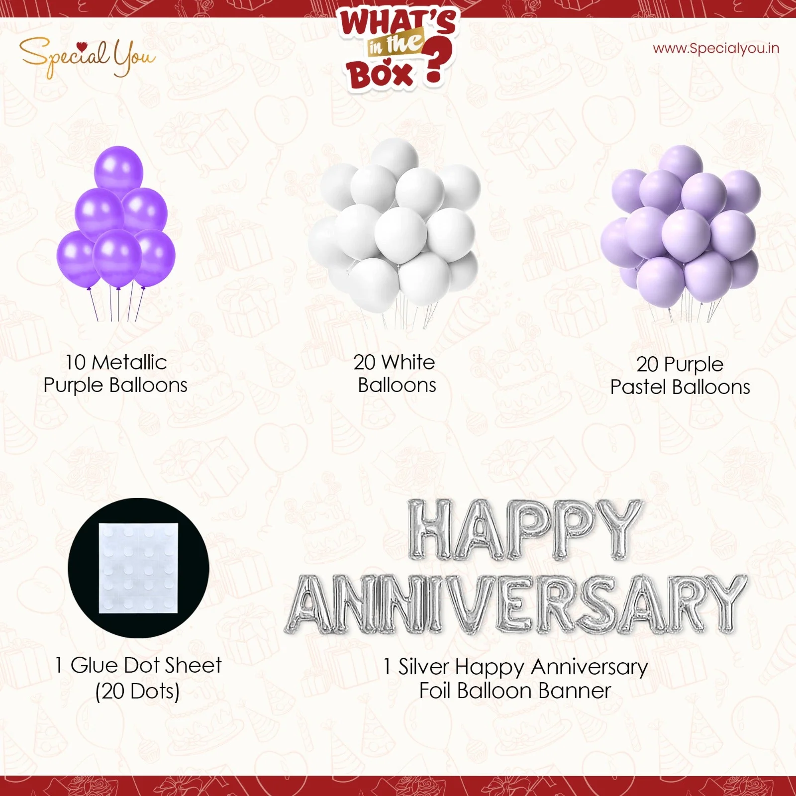 Purple Anniversary DIY Decoration Kit - Image 3