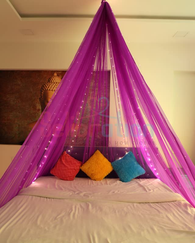 Purple Decoration Net Cabana Tent Cloth (With 5M Led Light) - Image 2