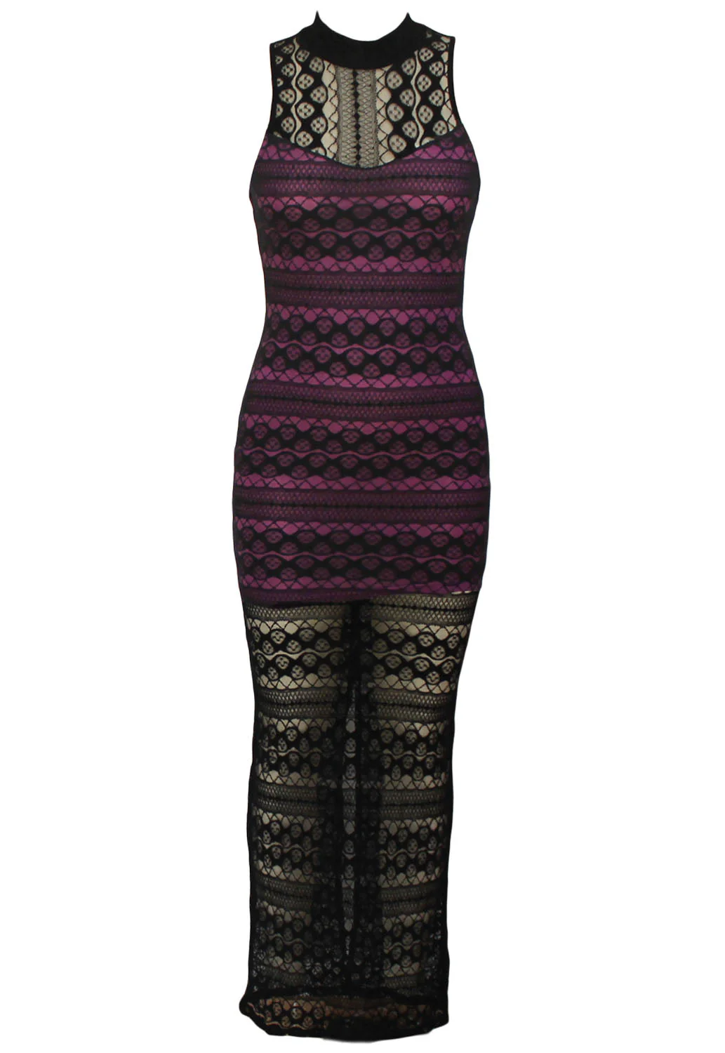 Purple Lace Maxi Dress - Image 5