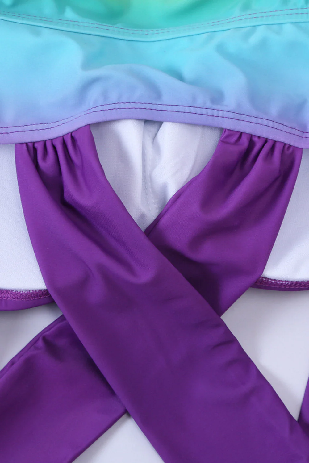 Purple Ombre Tie Dye Swim Dress with Shorts - Image 11