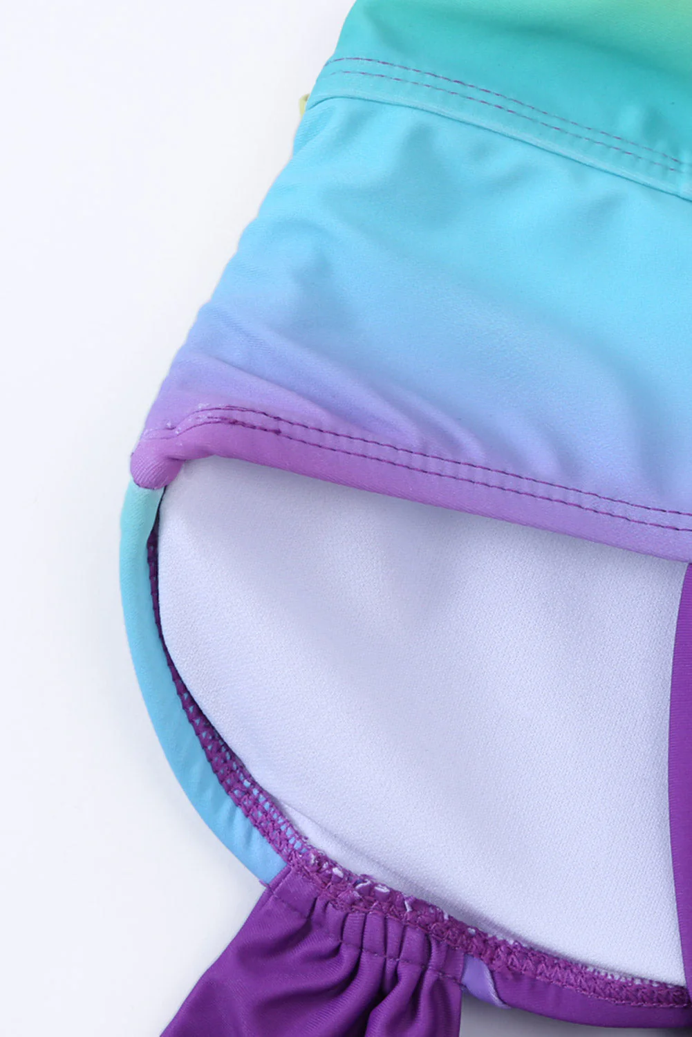 Purple Ombre Tie Dye Swim Dress with Shorts - Image 9