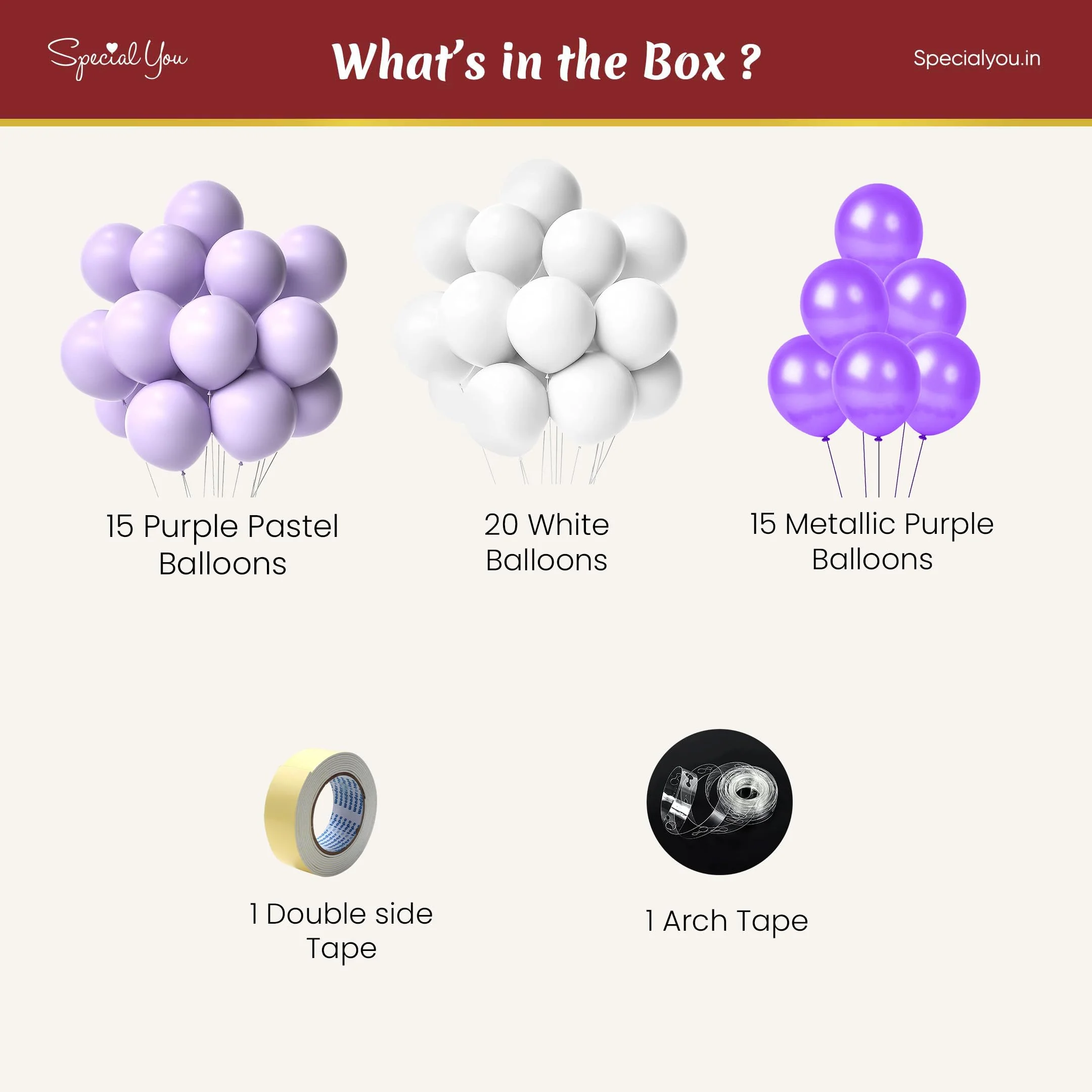 Purple & White Balloon combo - Image 3