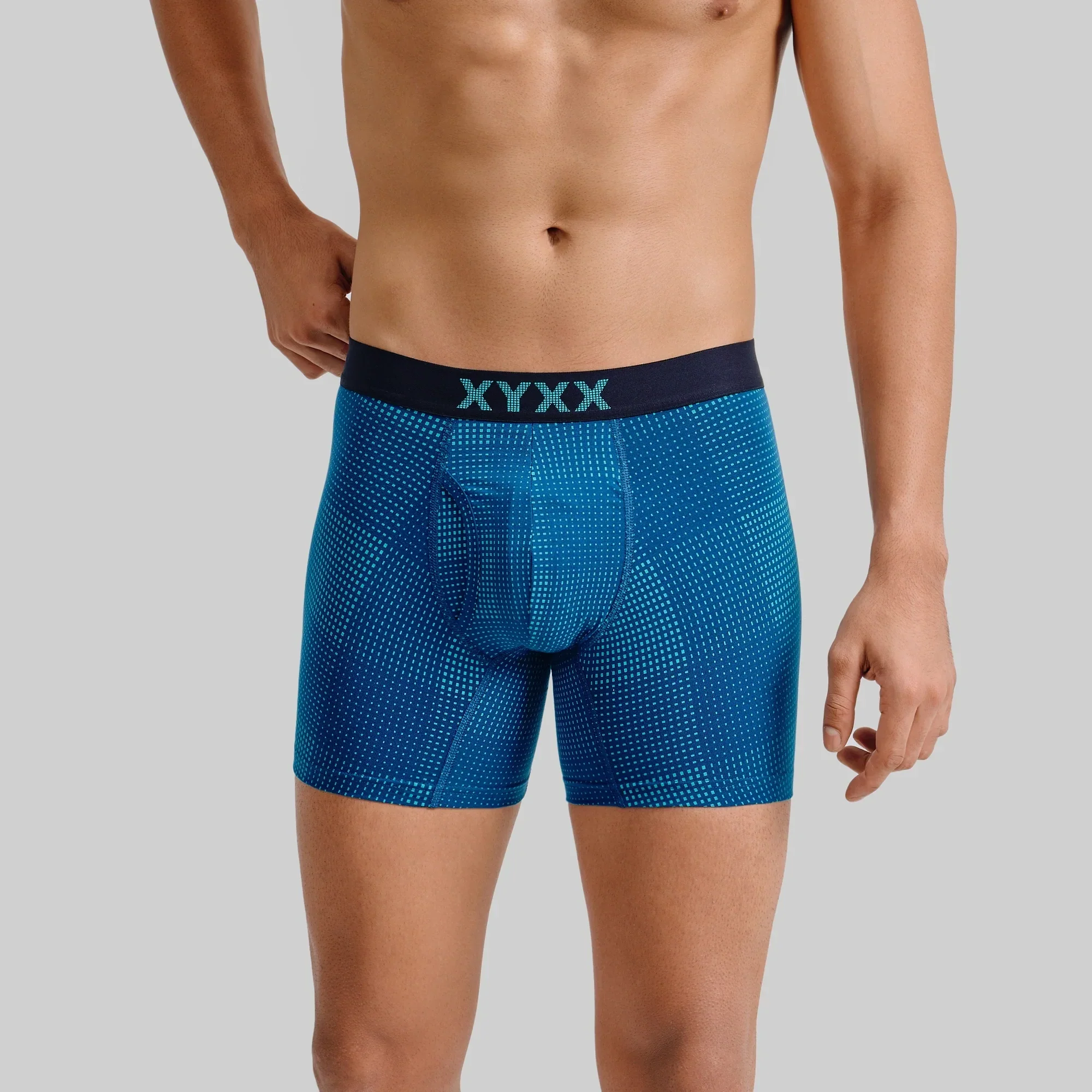 Quad Cotton Boxer Briefs - Aqua Green