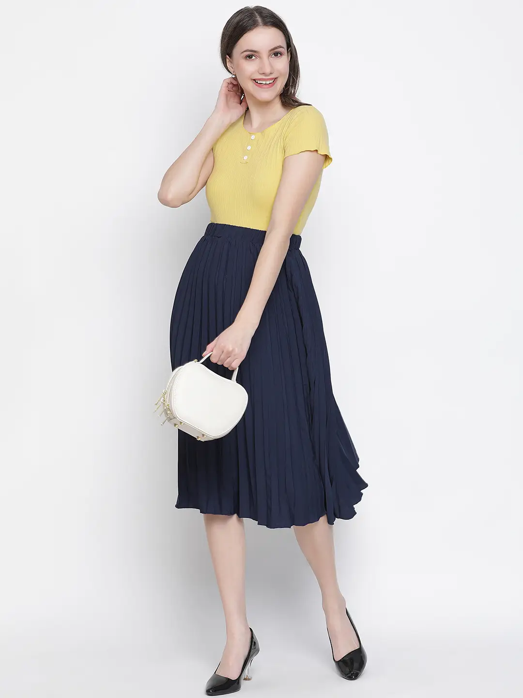 Queen Fairy Blue Color Pleated Women Skirt - Image 7
