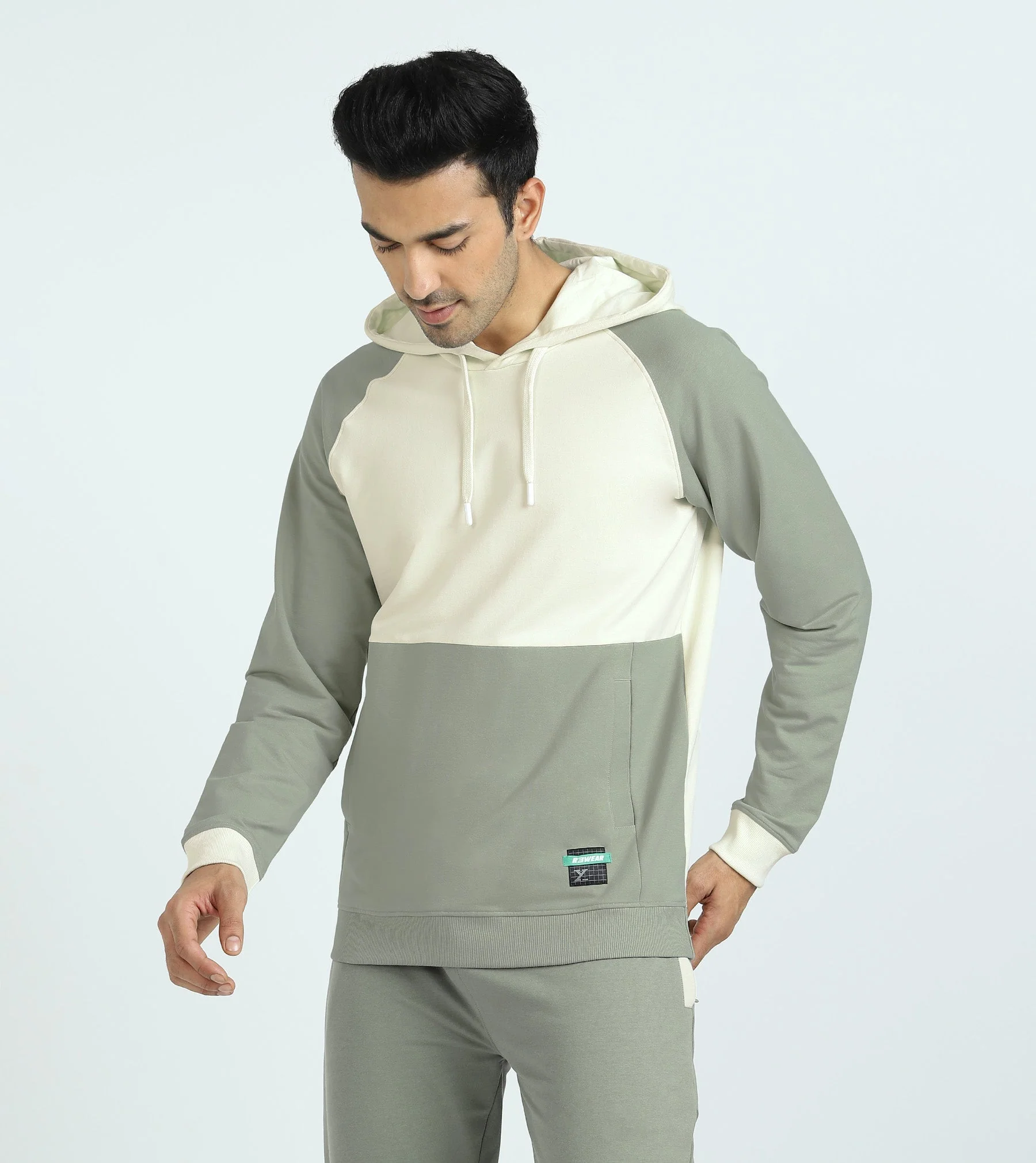 Quest French Terry Cotton Hoodie And Joggers Co-ord Set Butter White - Image 3