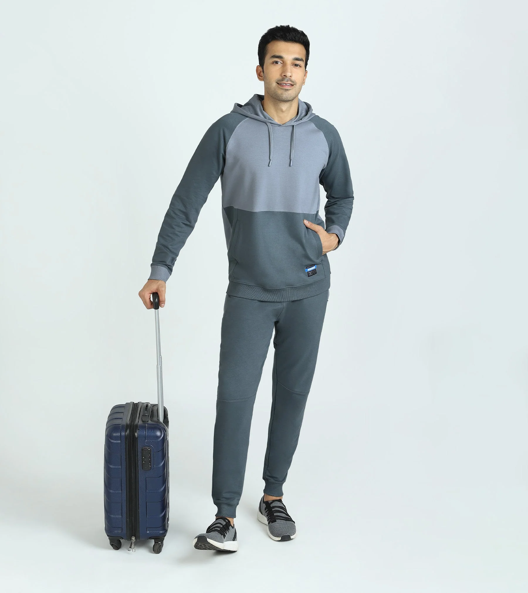 Quest French Terry Cotton Hoodie And Joggers Co-ord Set Slate Grey - Image 2