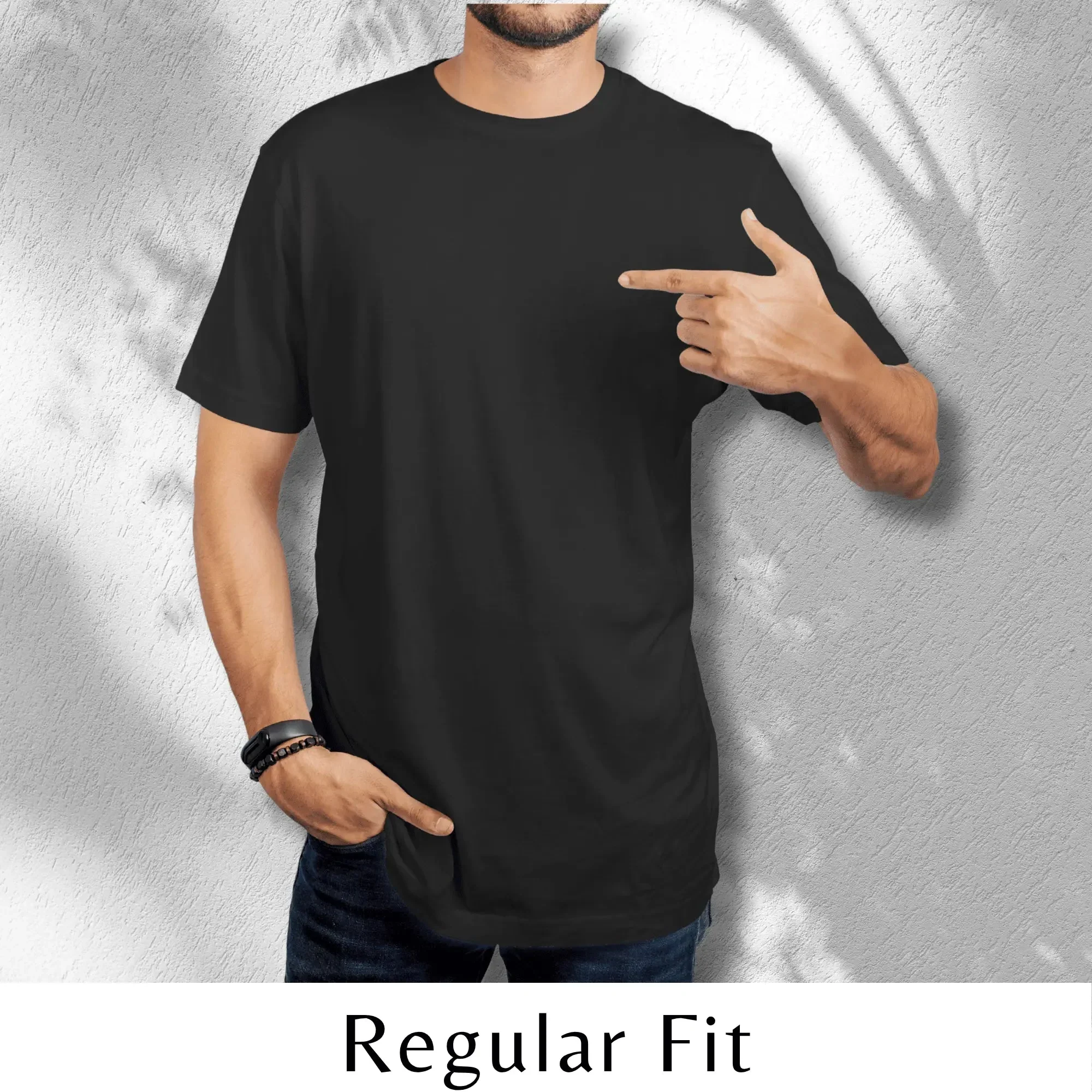 Quintessential Black – Cotton Round Neck T-Shirt - Image 5