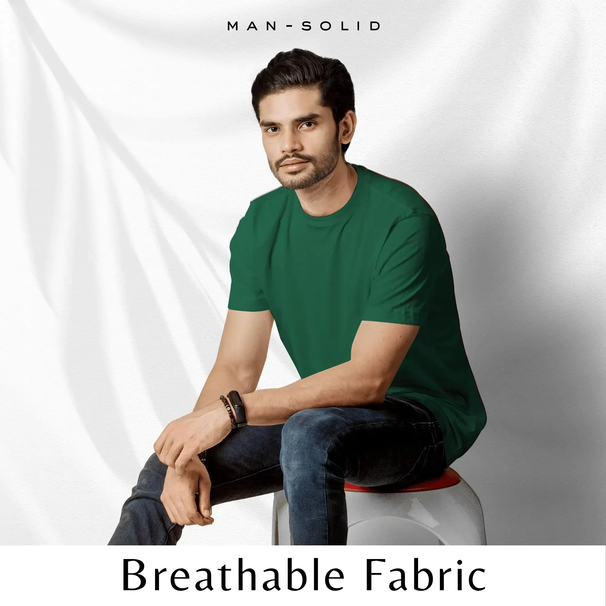 Quintessential Green – Cotton Round Neck T-Shirt - Image 4