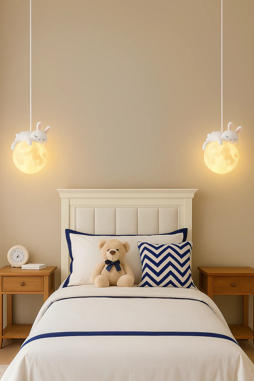 Rabbit Pendant Light, Retro White Resin Chandelier Cute Animal Shape - Image 8