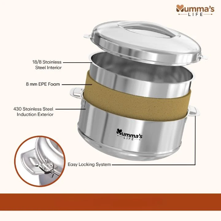 Racer Premium Stainless Steel Casserole - Silver - Image 6