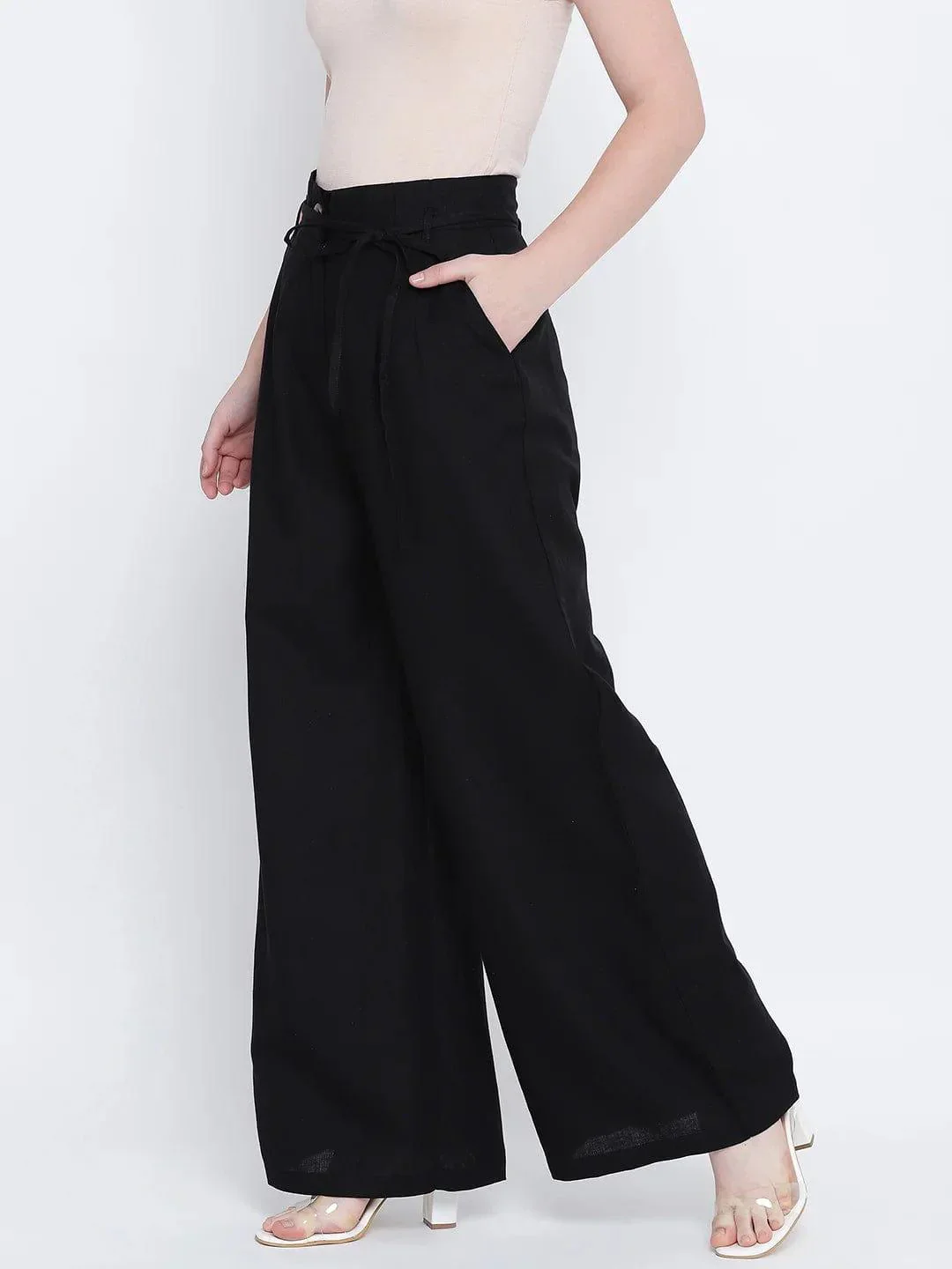 Radiant Black Casual Trousers Women Pant For Everyday Comfort - Image 6