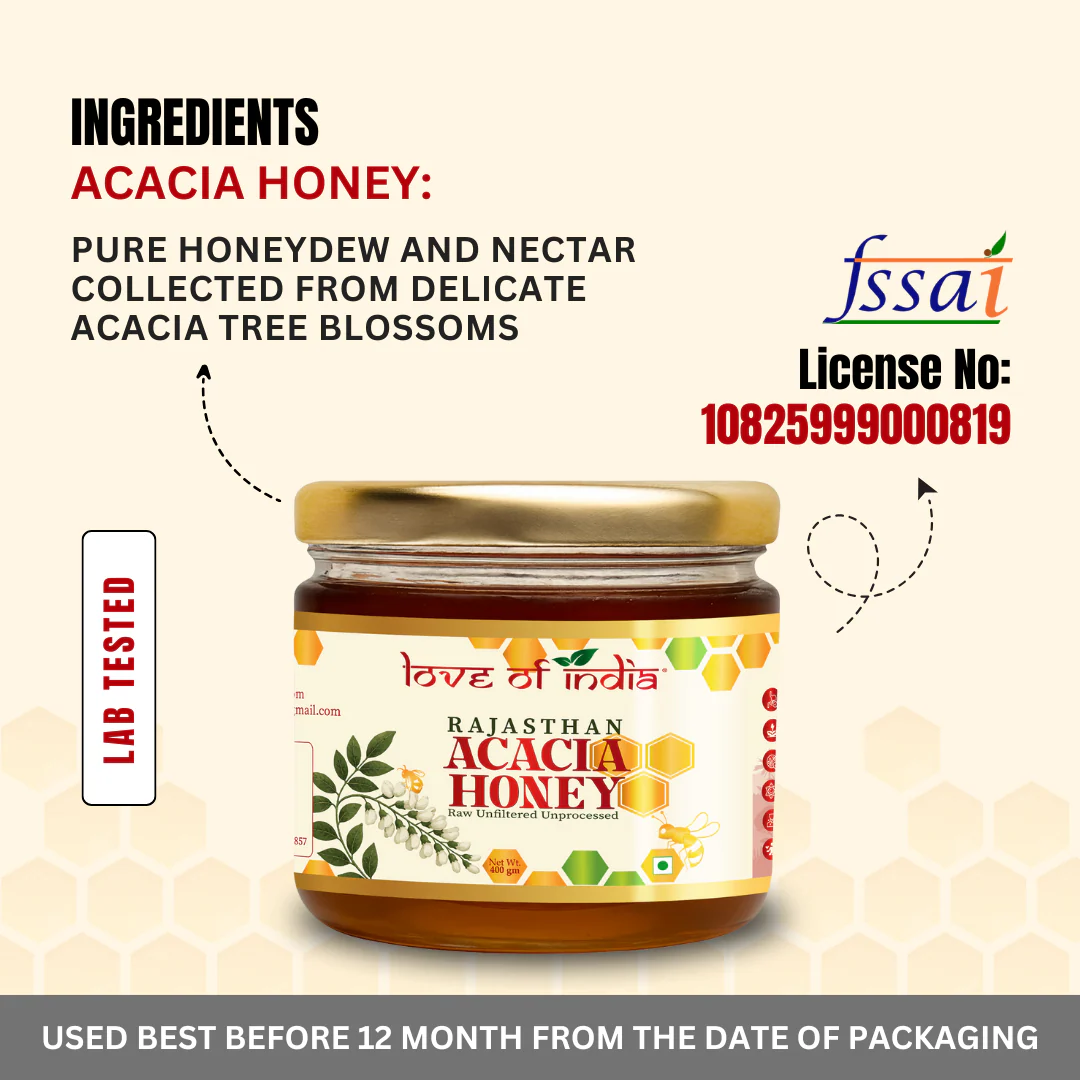 Rajasthan Acacia Honey 400g | 100% Pure– Light, Floral & Energy-Boosting - Image 7
