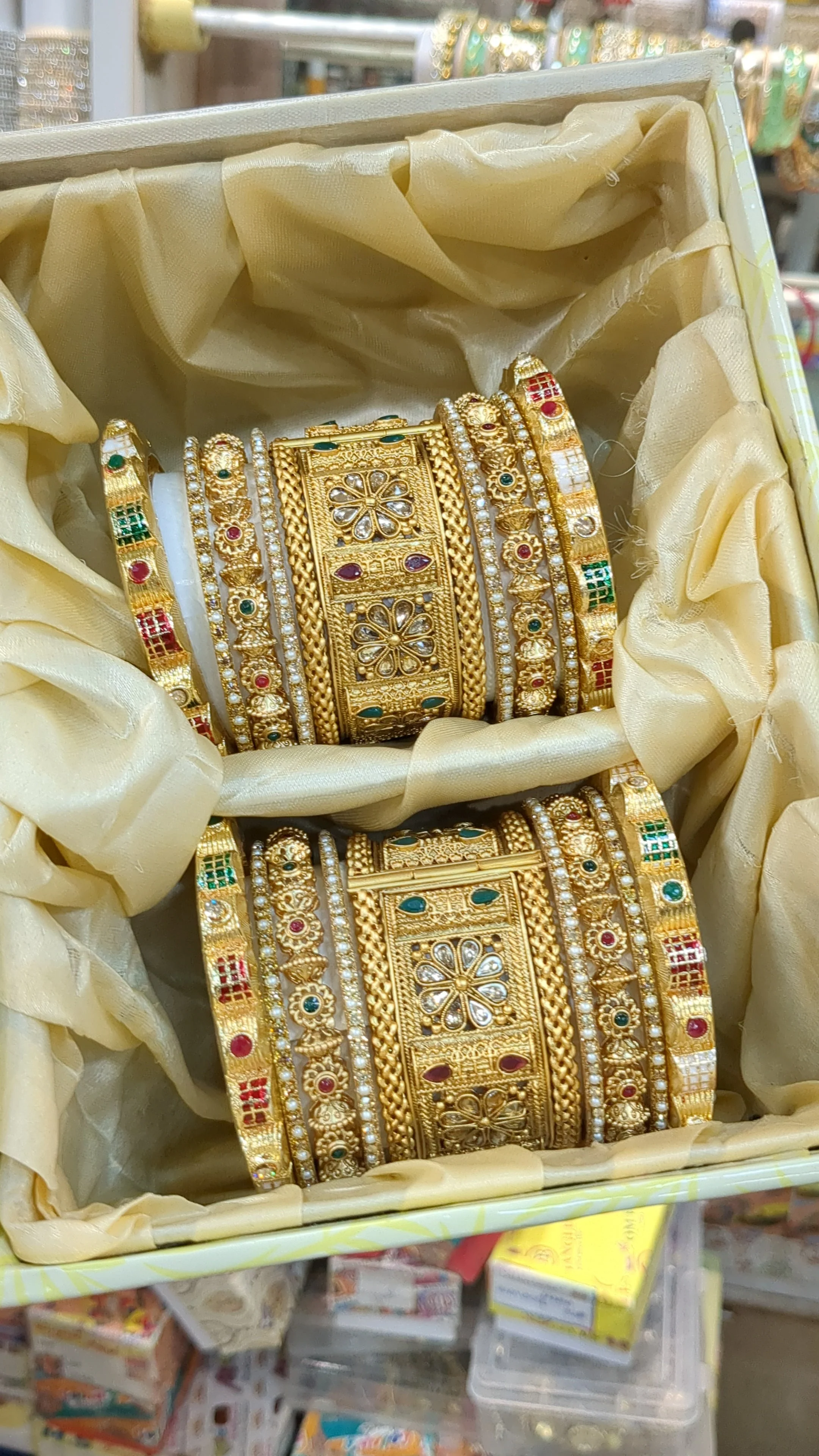 RAJWADI GOLD LOOK BRIDAL BANGLES SET - Image 2