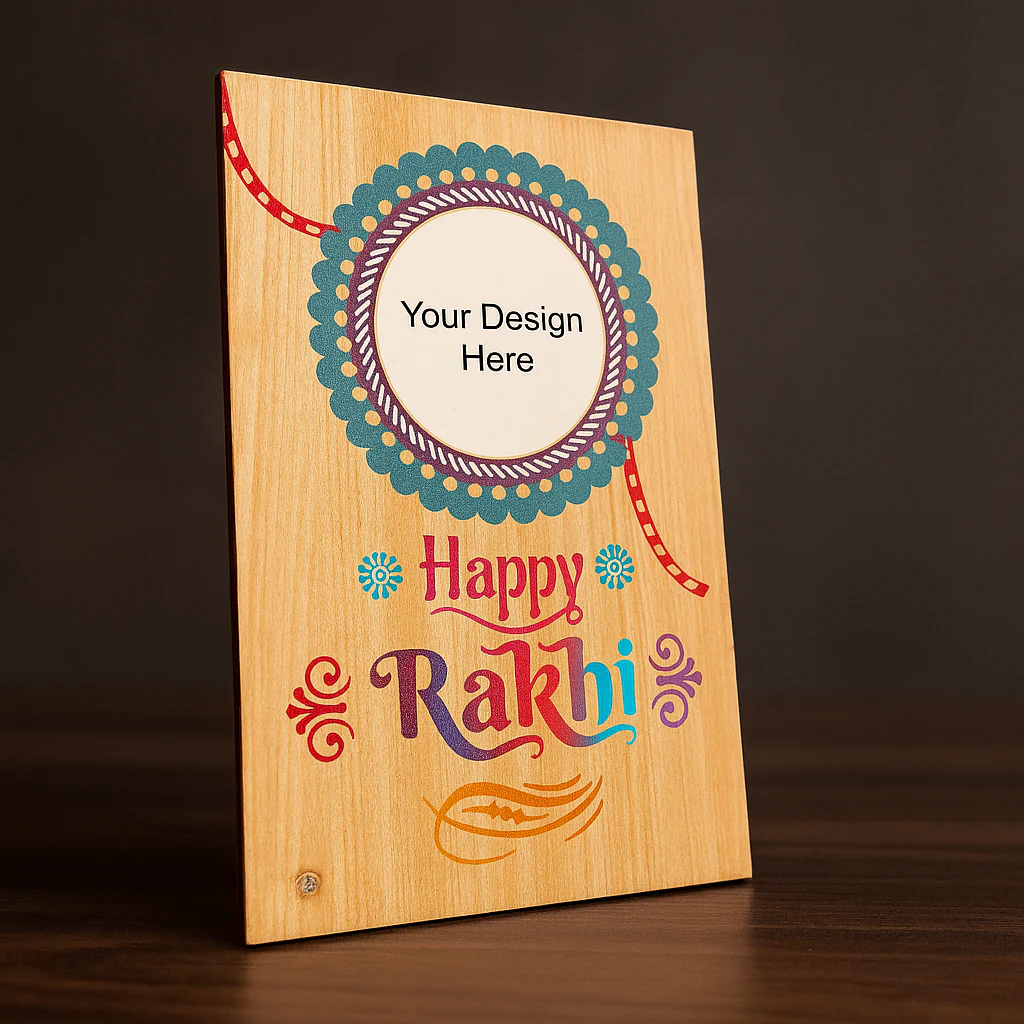 Raksha Bhadan Customized Assorted  Mdf Frame With Rakhi - Image 3