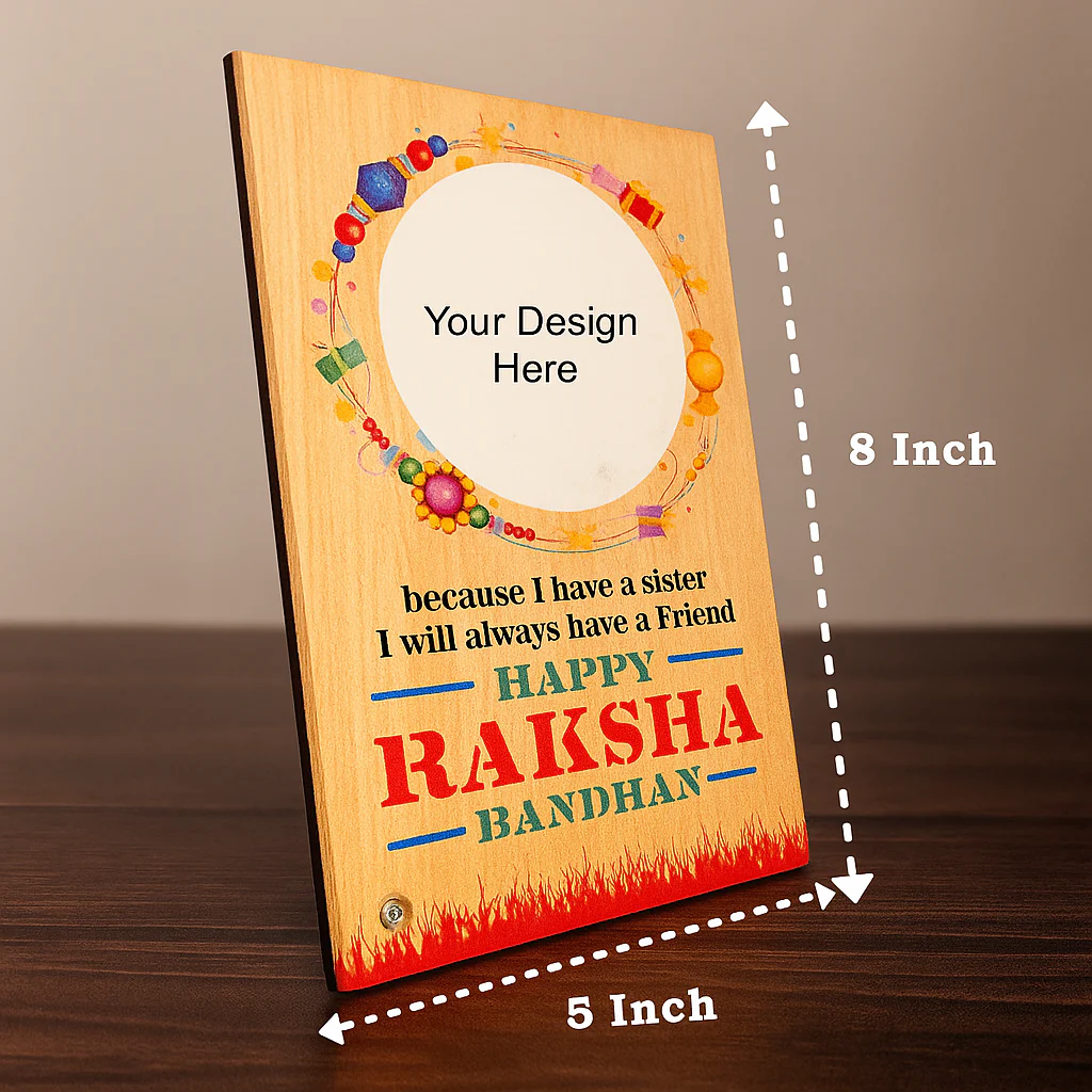 Raksha Bhadan Customized Assorted  Mdf Frame With Rakhi - Image 6