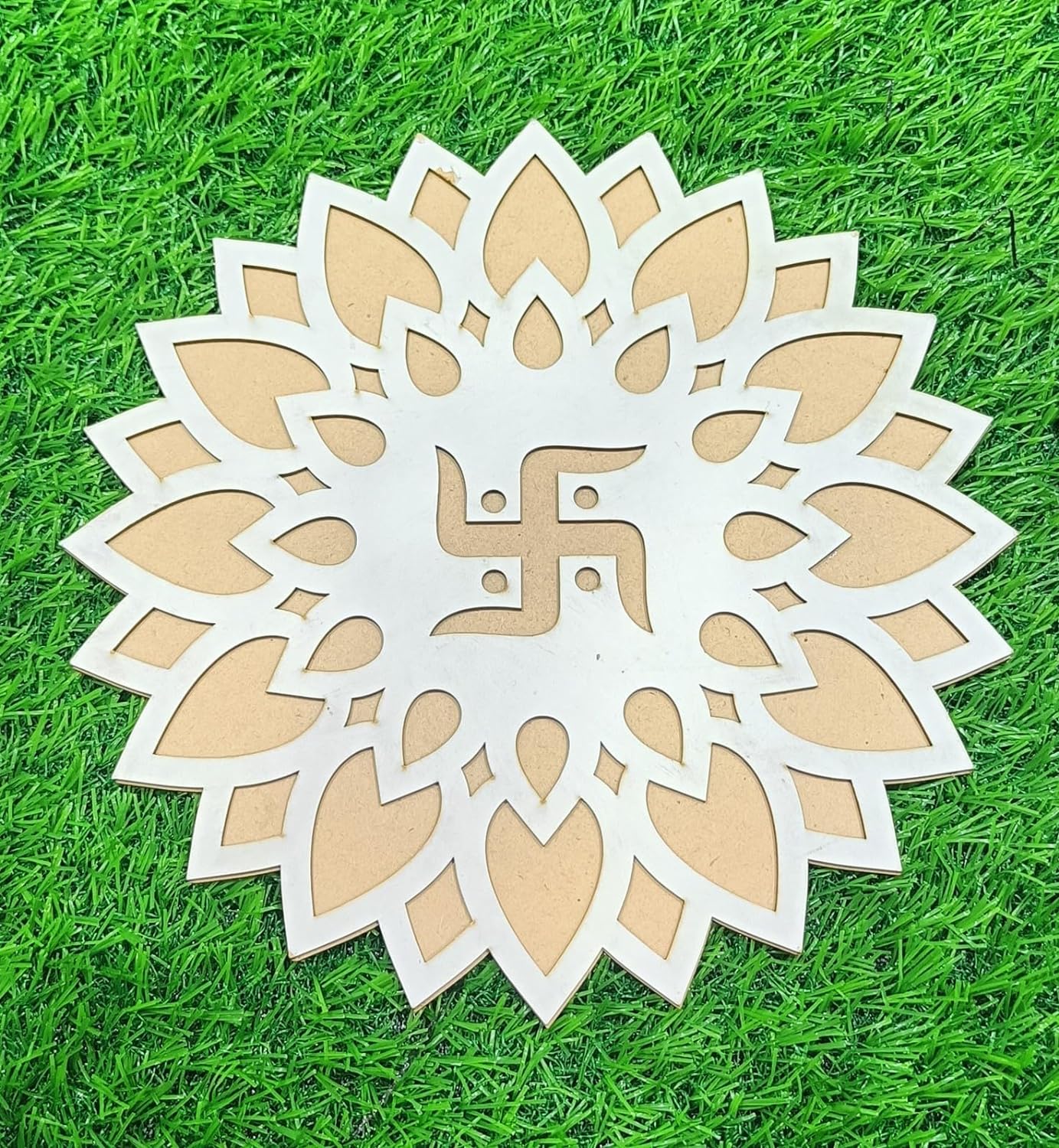 Rangoli Stencil Assorted Desgion I MDF Rangoli Stencil I Rangoli Pouch Free Pack Of 5 12*12 Inch - Image 7