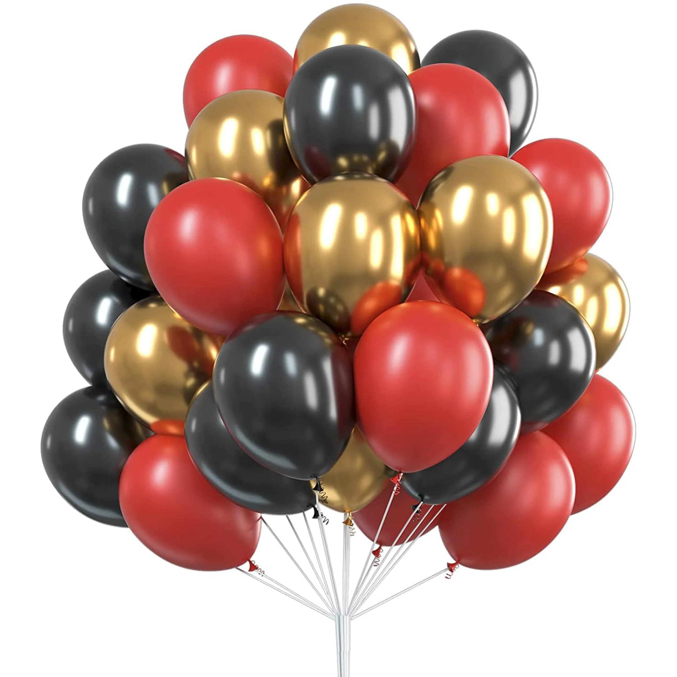 Red, black & Gold chrome balloon kit for Girls & Boys